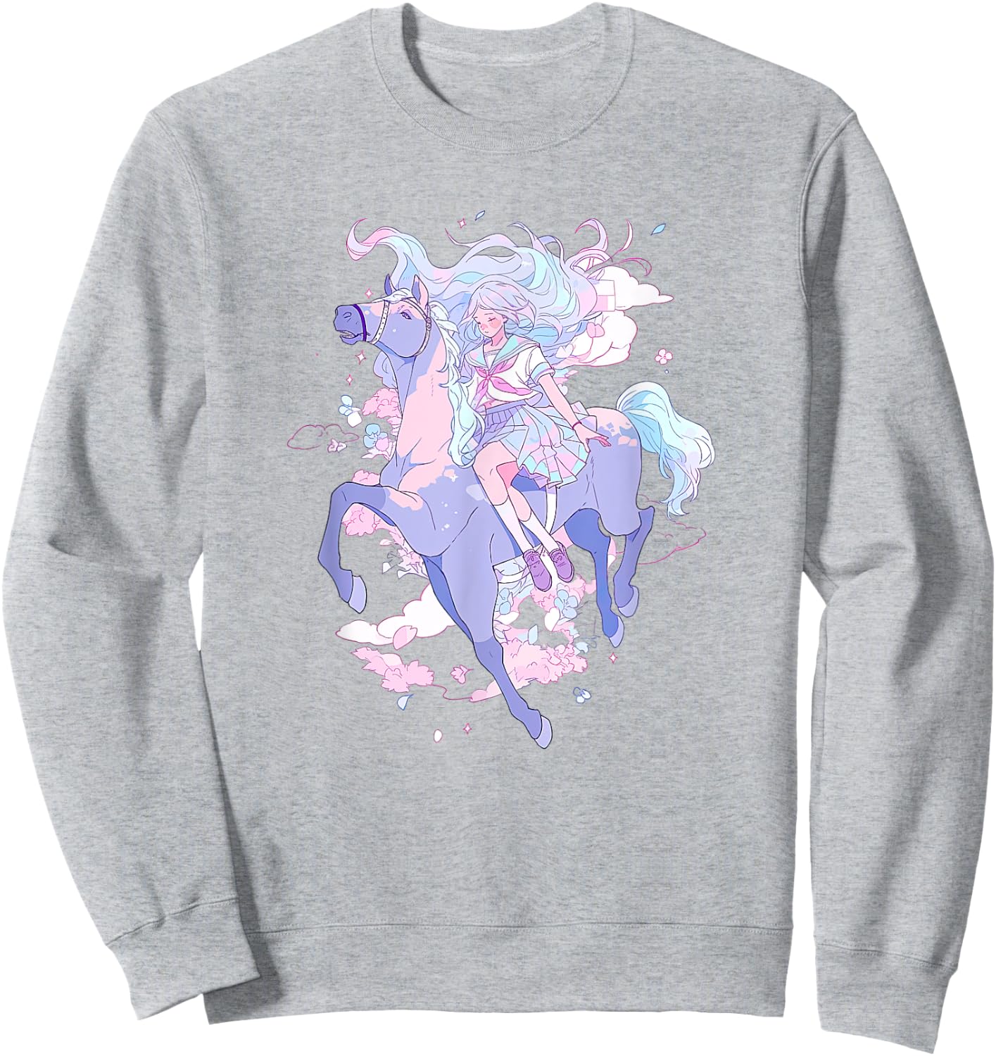 Horse Girl funny Pastel japan Anime Aesthetic japanese Sweatshirt - Sweatshirt | Ash