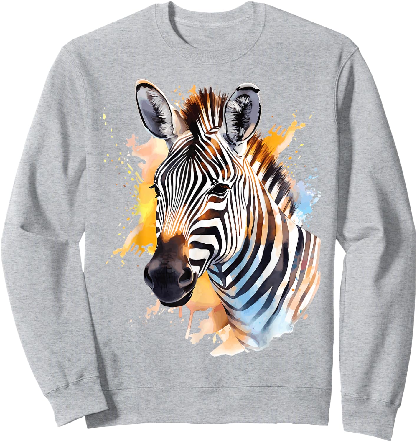 Cute Zebra Watercolor Art Sweatshirt - Sweatshirt | Ash