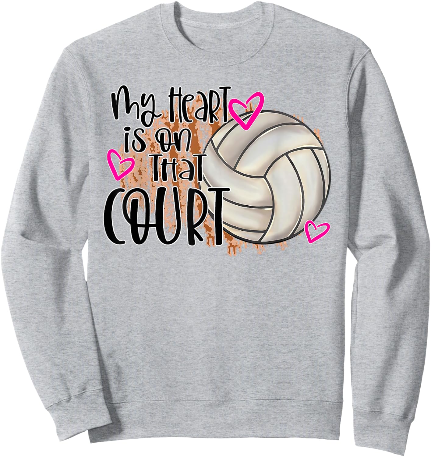 My Heart is On That Court Cute Volleyball Mom Game Day Volle Sweatshirt - Sweatshirt | Ash