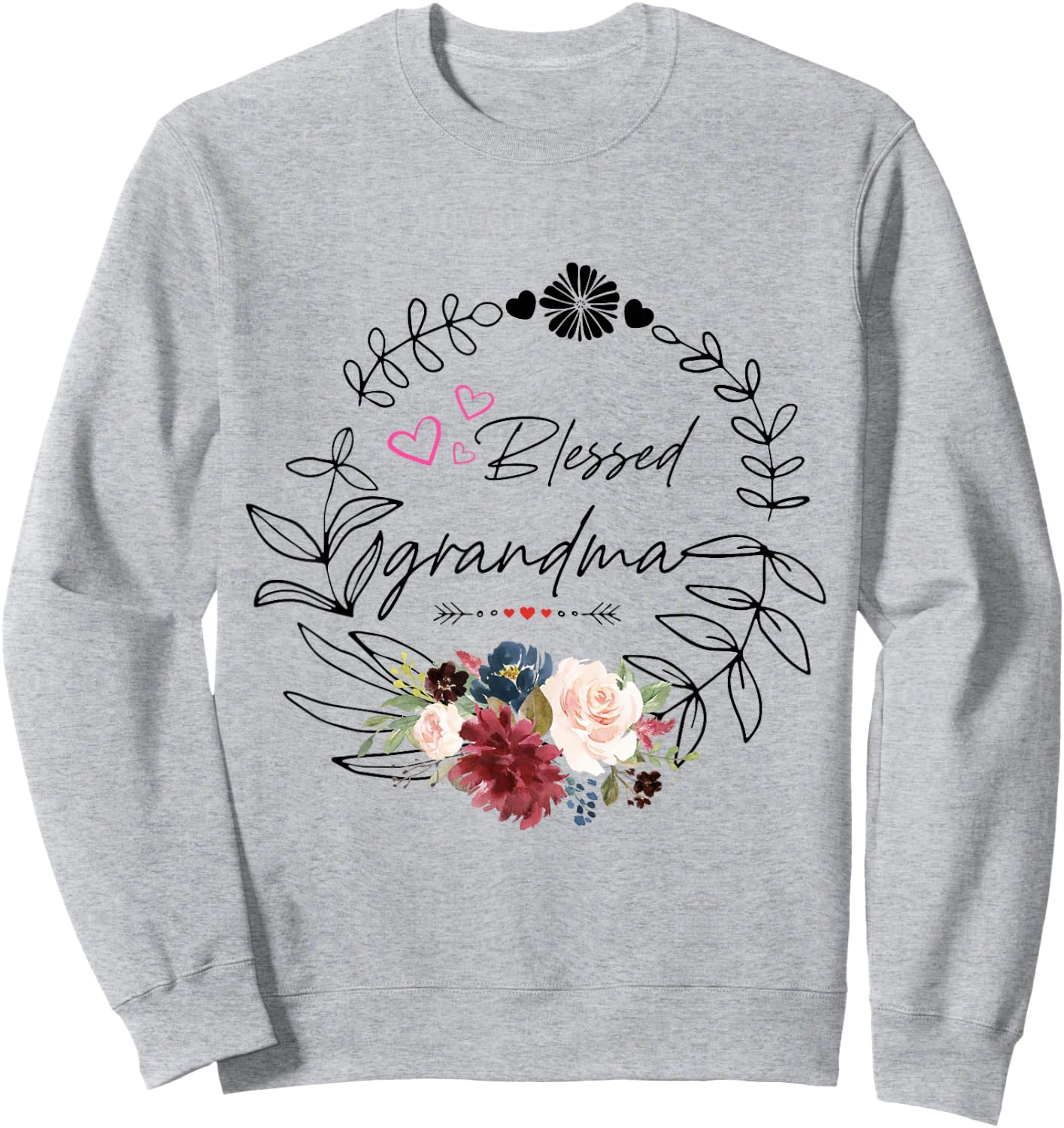 Blessed grandma Floral est 2022 funny floral mother's day Sweatshirt - Sweatshirt | Ash