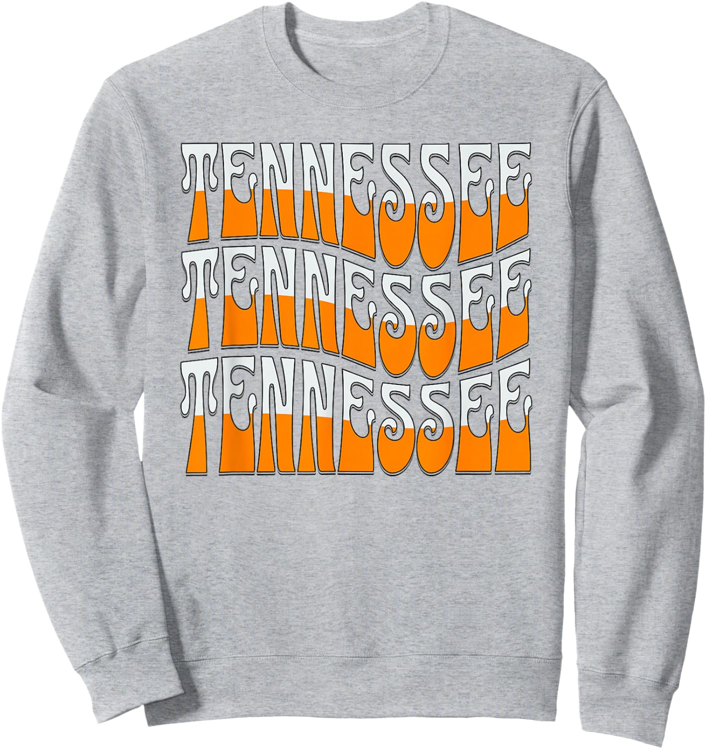 Retro Wavy Tennessee Men's Tennessee Women's Orange Sweatshirt - Sweatshirt | Ash