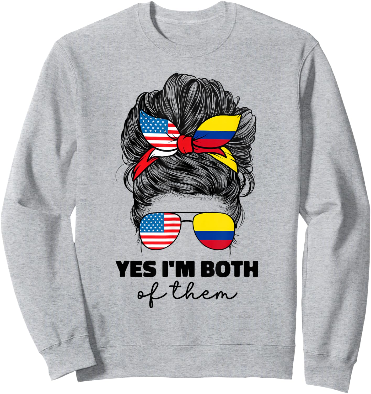 Half Colombian Half American Usa America Colombia Flag Girl Sweatshirt - Sweatshirt | Ash
