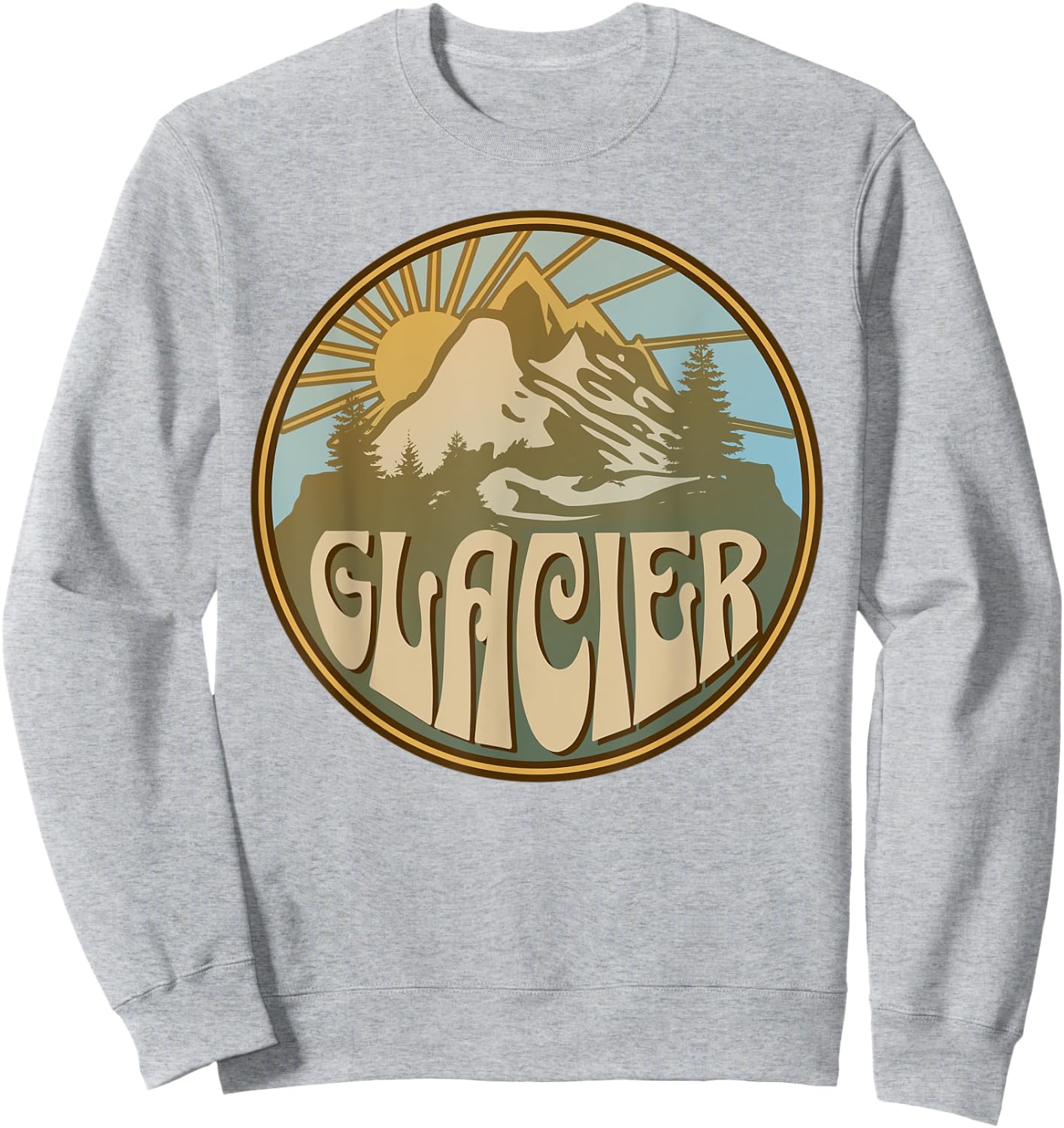 Glacier Montana Nature Mountains Hiking Outdoors Sweatshirt - Sweatshirt | Ash