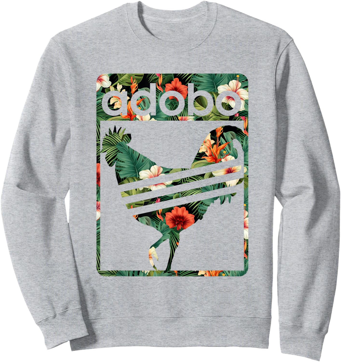 Vintage Floral Pinoy Adobo Sweatshirt - Sweatshirt | Ash