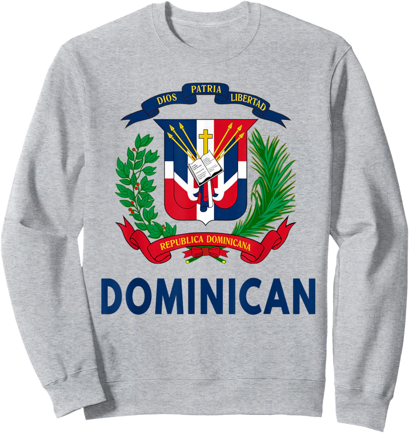Coat of Arms Republica Dominicana & Dominican Flag Outfit Sweatshirt - Sweatshirt | Ash
