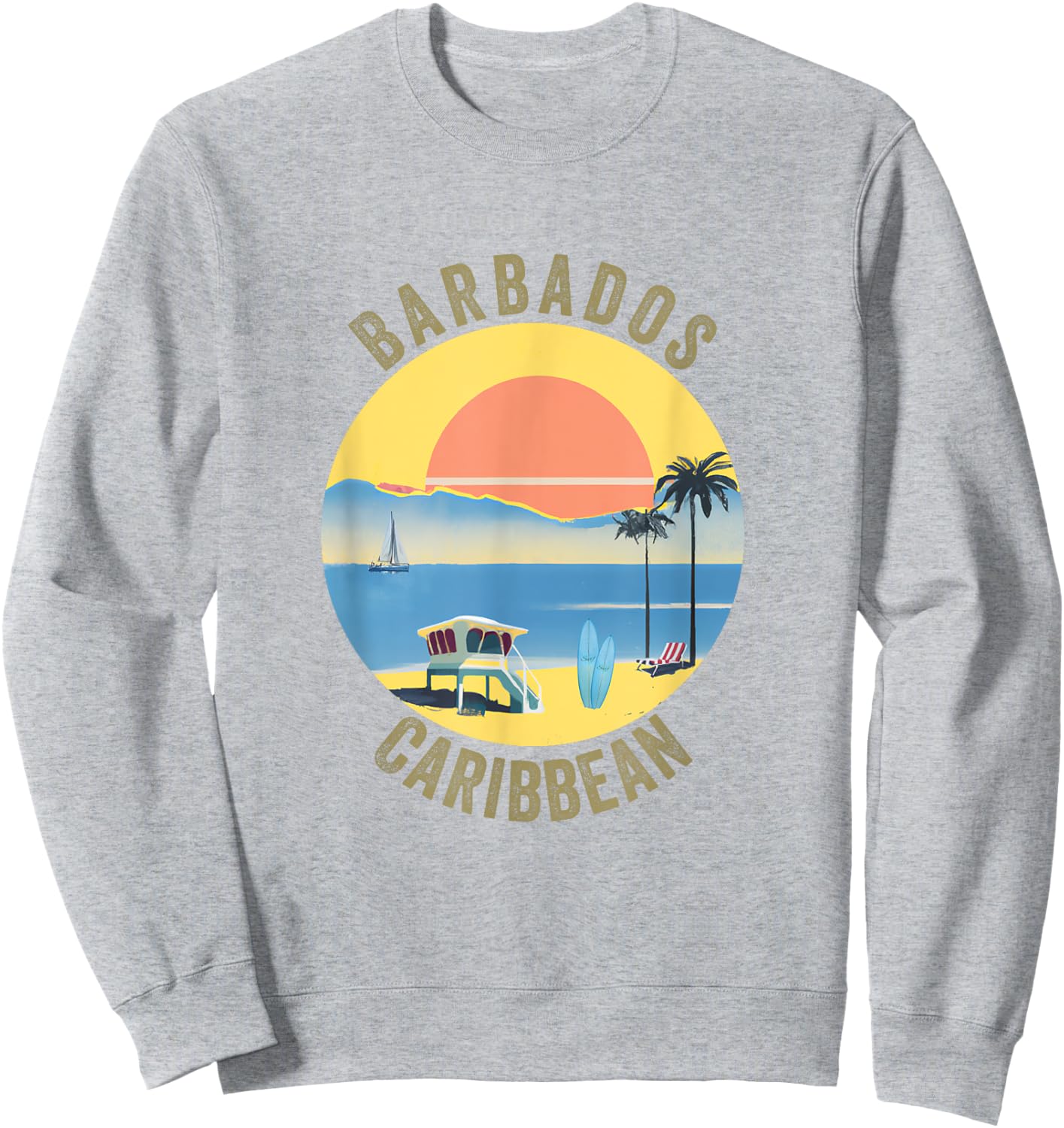 Barbados Souvenir Apparel - Retro Vintage Barbados Sweatshirt - Sweatshirt | Ash