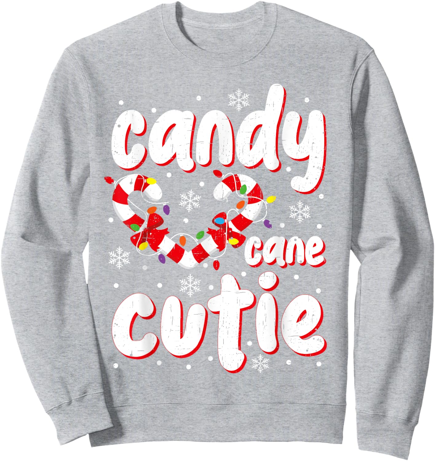 Christmas Candy Cane Cutie Santa Xmas Kids Toddler Women Men Sweatshirt - Sweatshirt | Ash