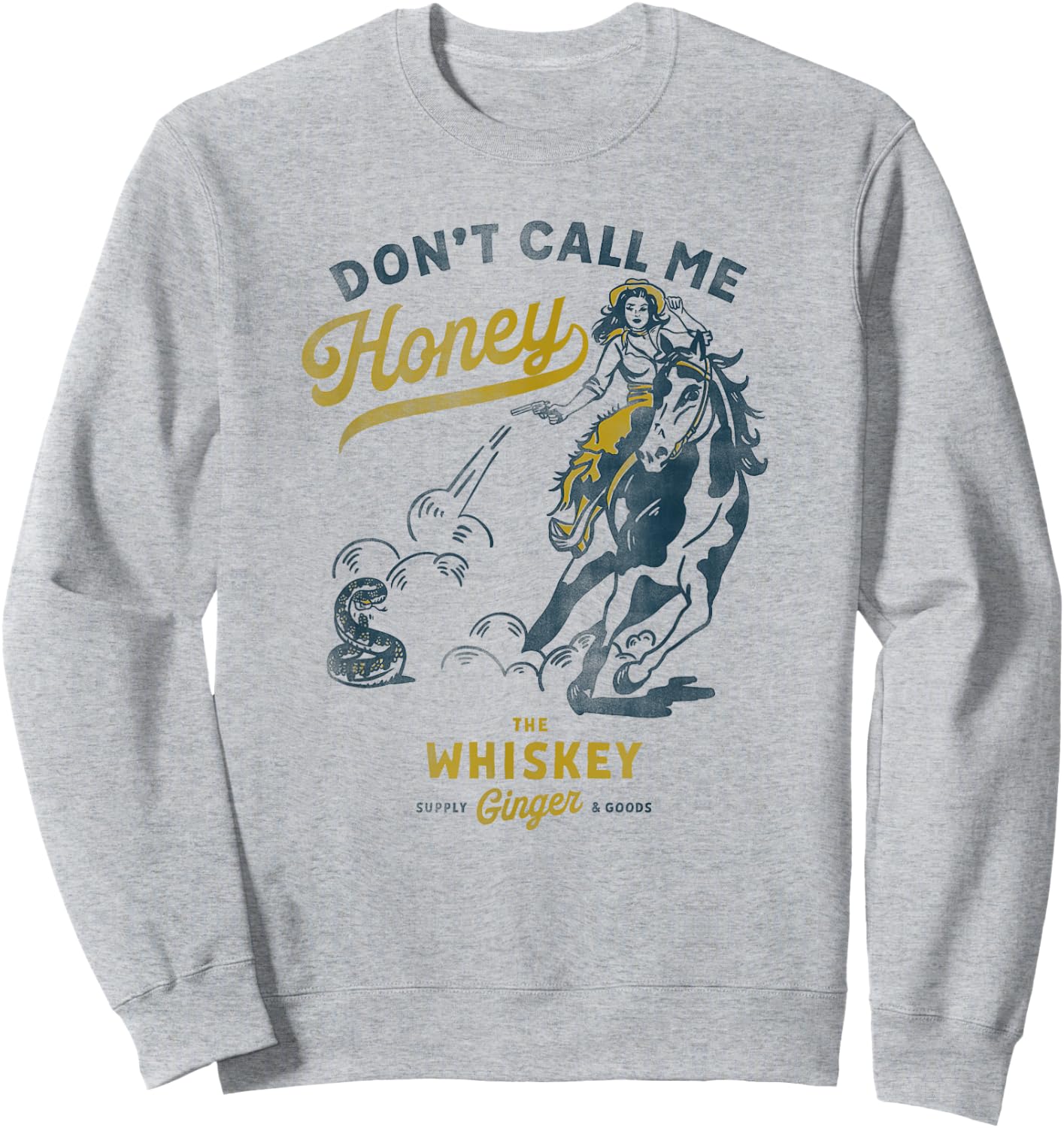 Don't Call Me Honey: Western Pinup Cowgirl On Horseback Sweatshirt - Sweatshirt | Ash