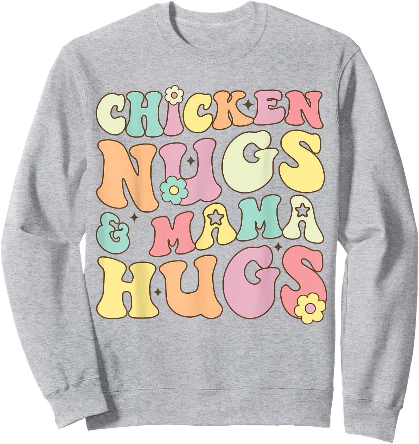 Retro Groovy Chicken Nugs and Mama Hugs Toddler Nuggets Sweatshirt - Sweatshirt | Ash