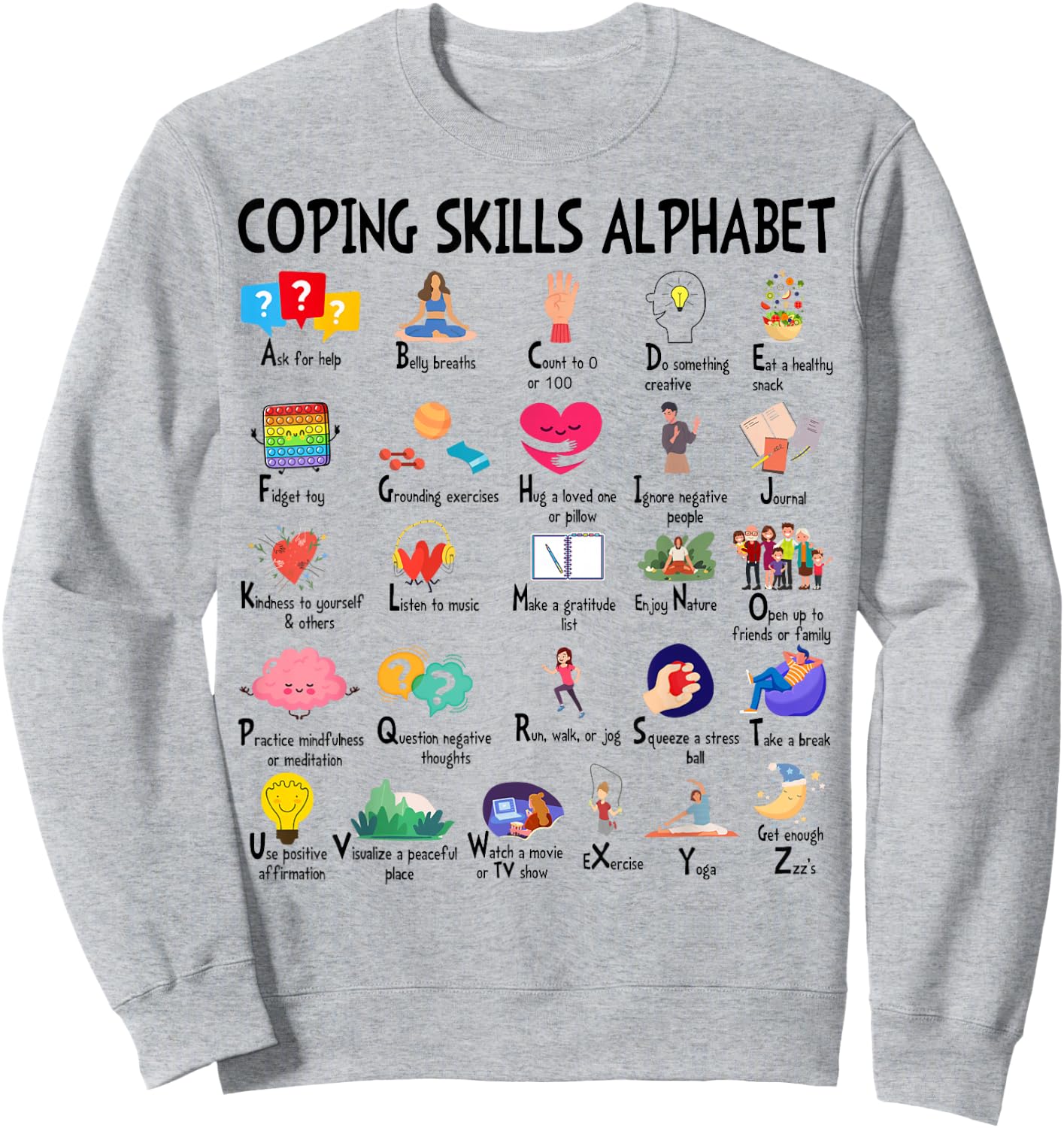 Mental Health tie Clothing Counselor Shirt Women Therapist Sweatshirt - Sweatshirt | Ash