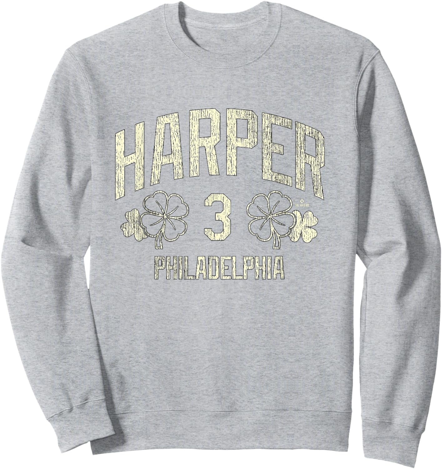 Bryce Harper Philadelphia Baseball St. Patrick's Clover Sweatshirt - Sweatshirt | Ash