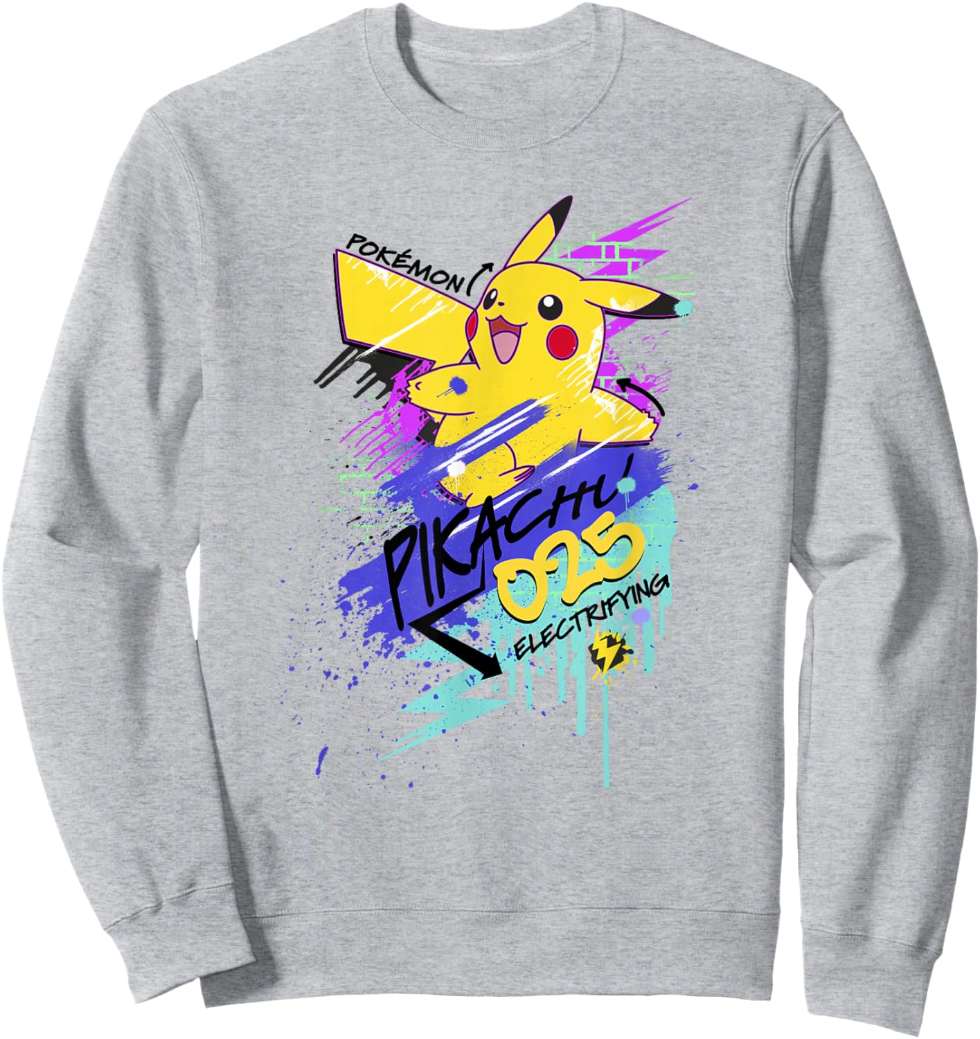 Pokémon Pikachu 025 Electrifying Street Art Graffiti Logo Sweatshirt - Sweatshirt | Ash