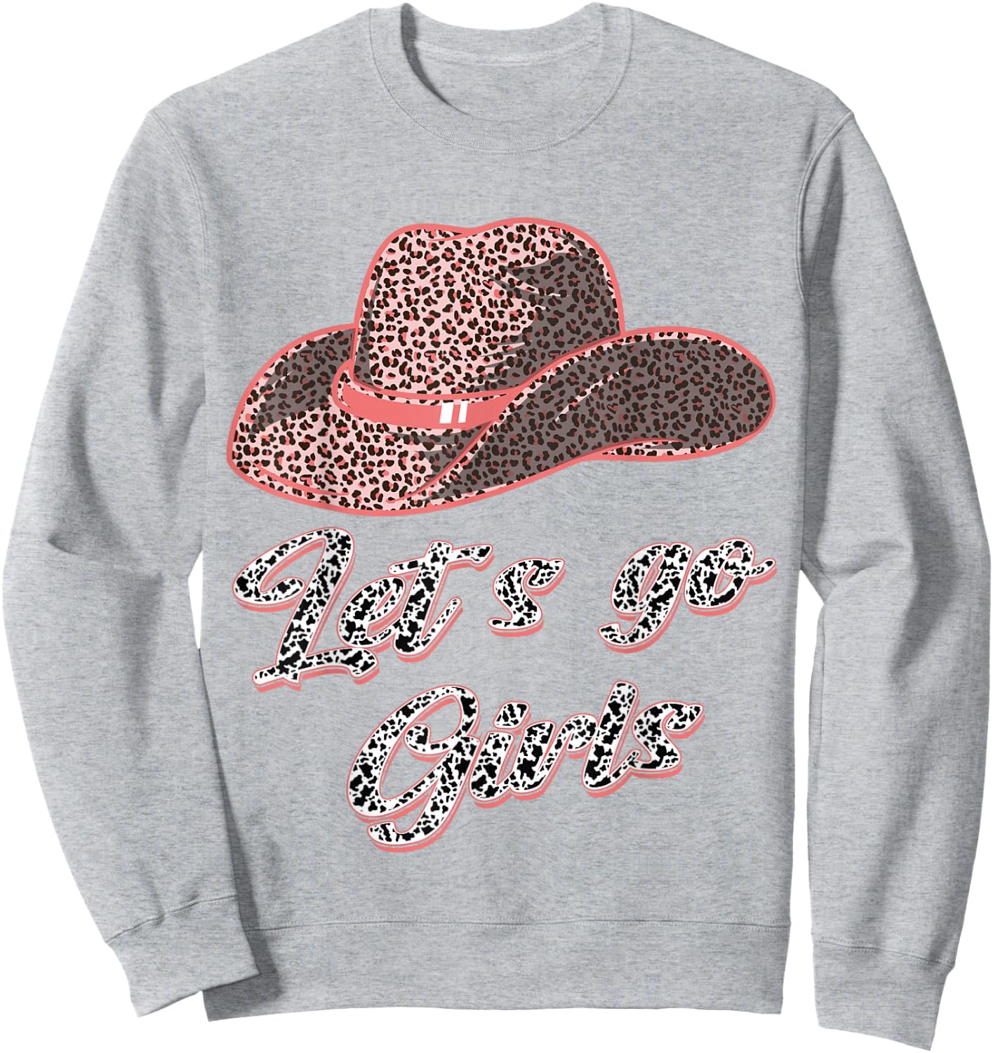Let´s Go Girls - Country Southern Western Leopard Cow Sweatshirt - Sweatshirt | Ash