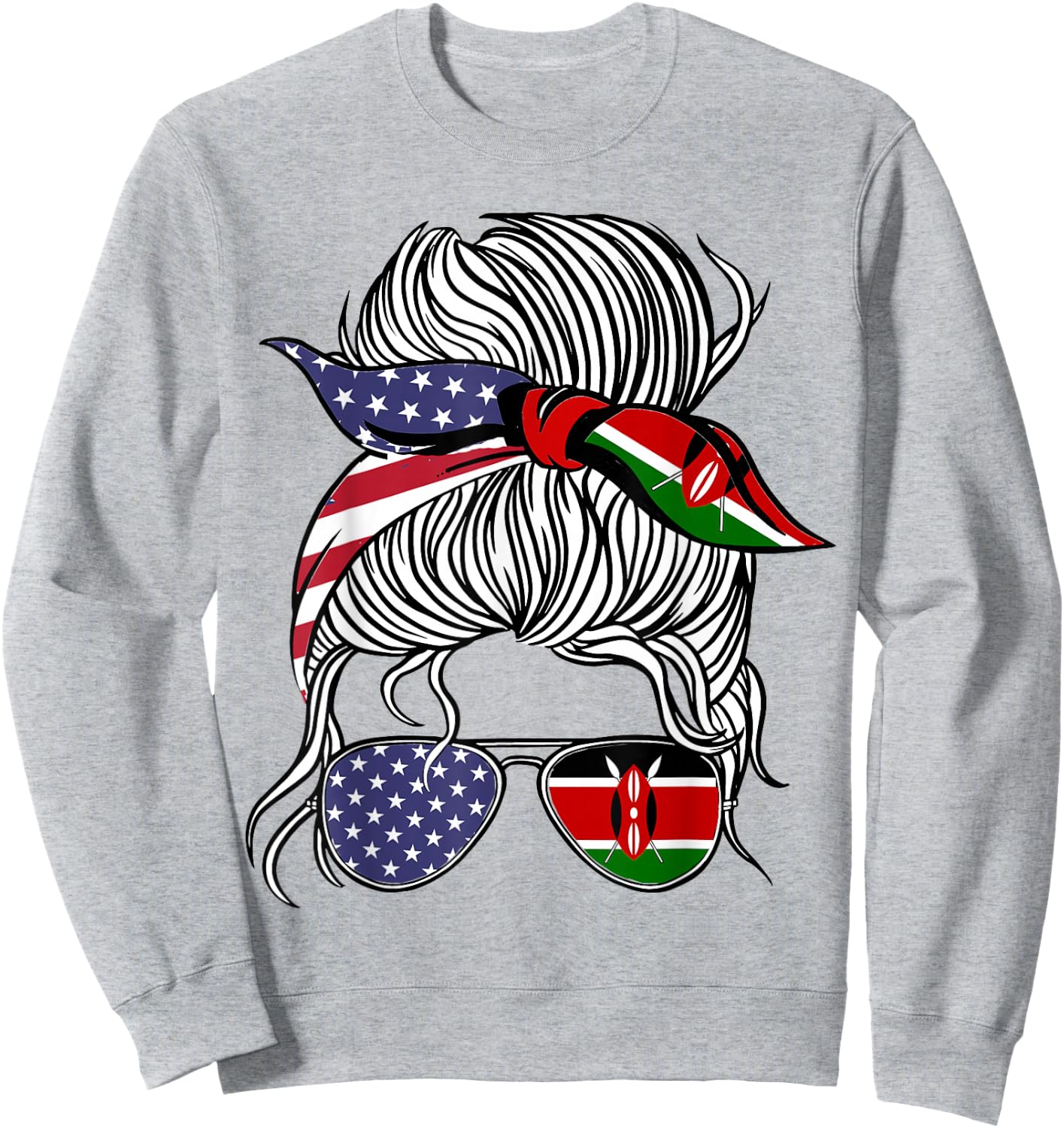 American Kenyan Patriot Flag Women Girl Kenya Grown Sweatshirt - Sweatshirt | Ash
