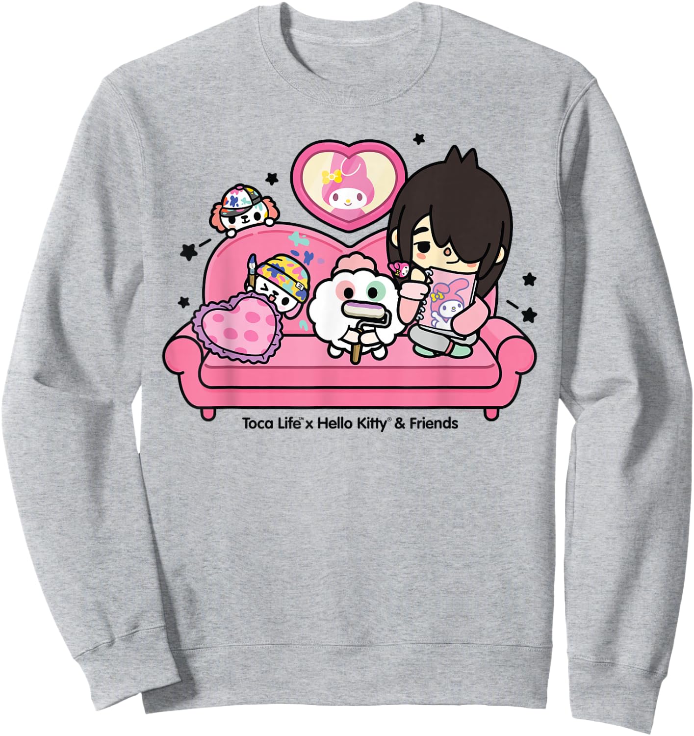Toca Life x Hello Kitty & Friends My Melody Couch Sweatshirt - Sweatshirt | Ash