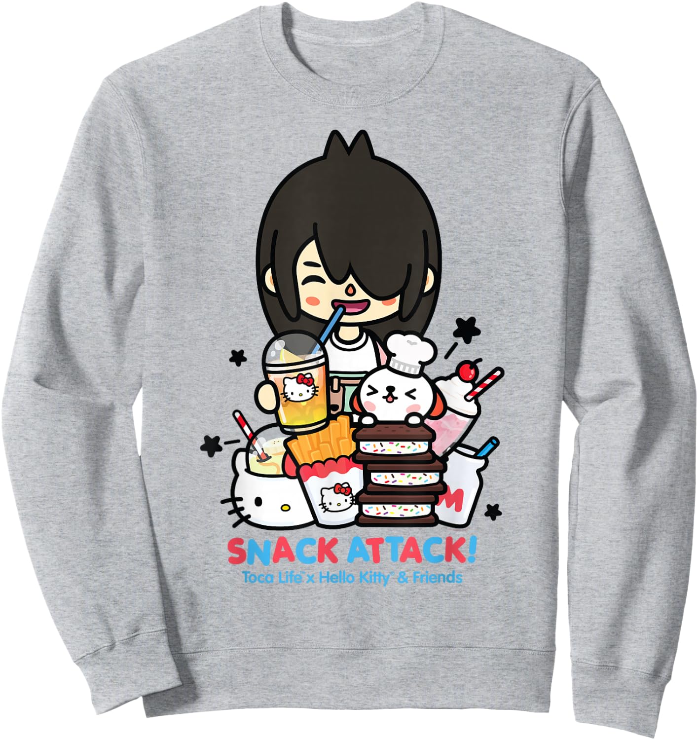 Toca Life x Hello Kitty & Friends Snack Attack! Sweatshirt - Sweatshirt | Ash