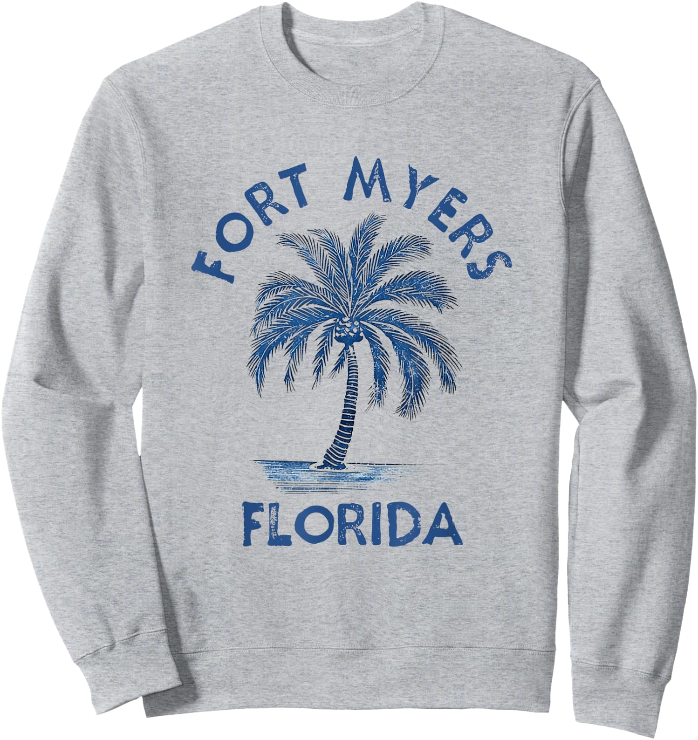 Vintage Fort Myers Florida Palm Tree FL Retro Sweatshirt - Sweatshirt | Ash