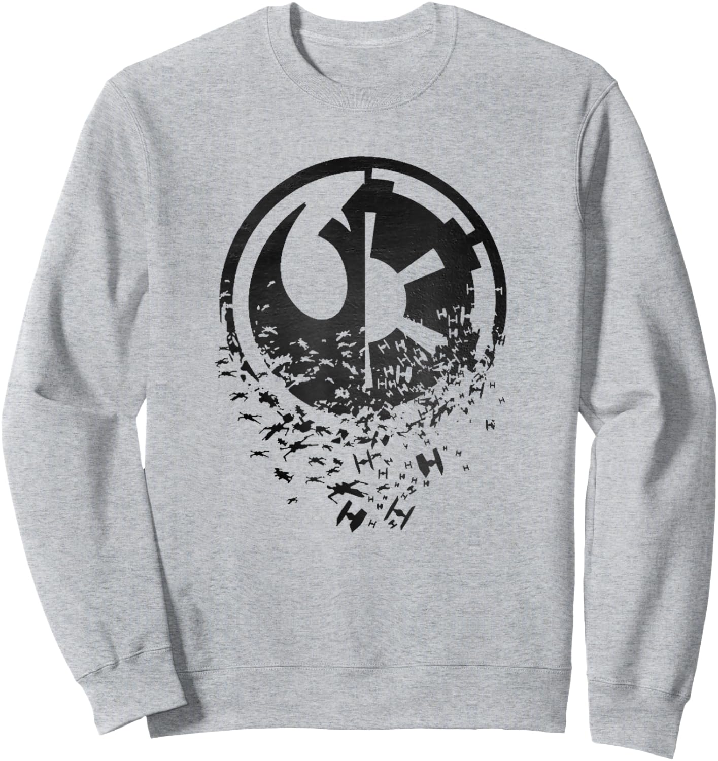 Star Wars Classic Rebel Alliance & Galactic Empire Split Sweatshirt - Sweatshirt | Ash