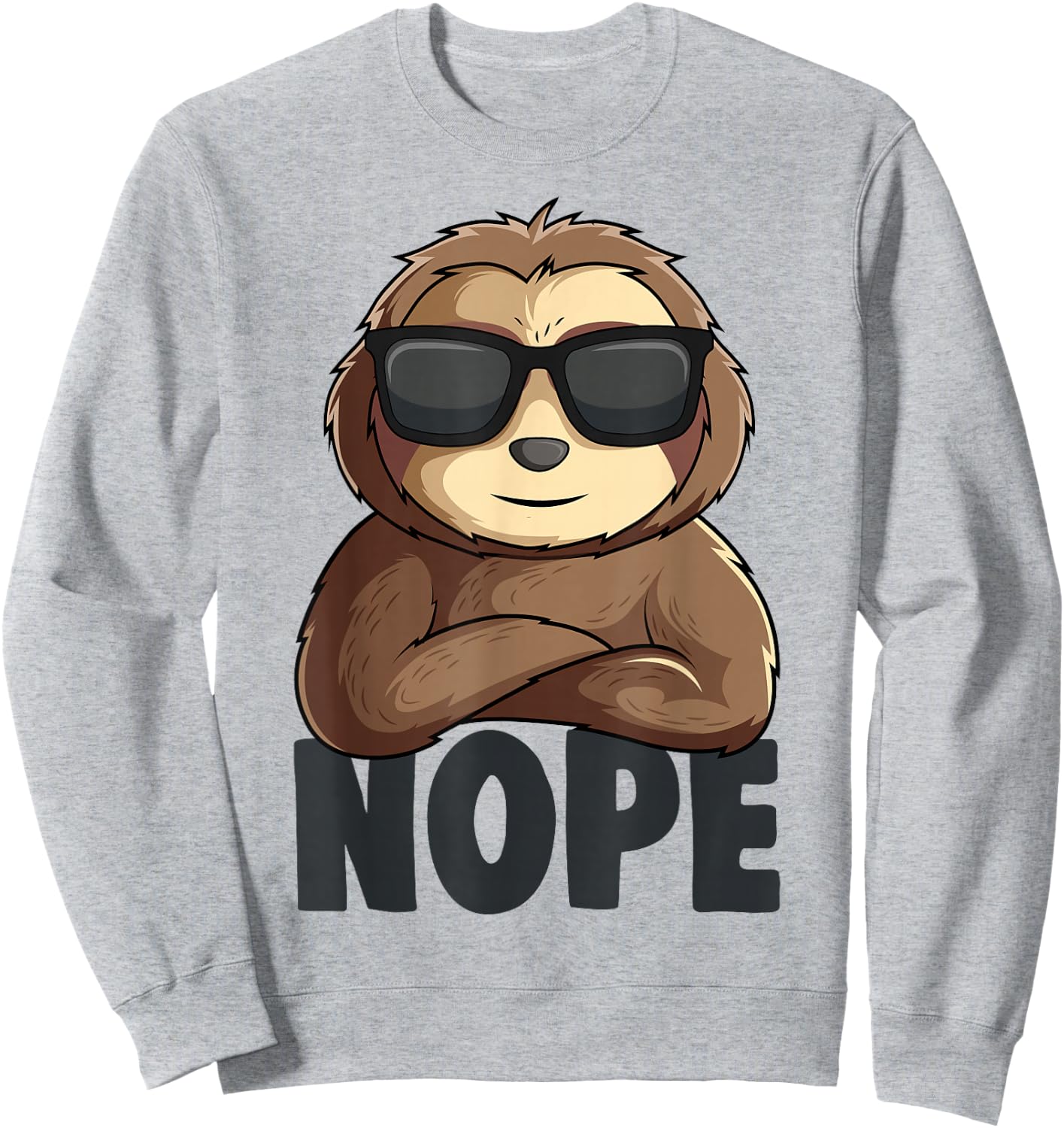 Nope Sloth Women Kids Girls Boys Youth Sweatshirt - Sweatshirt | Ash