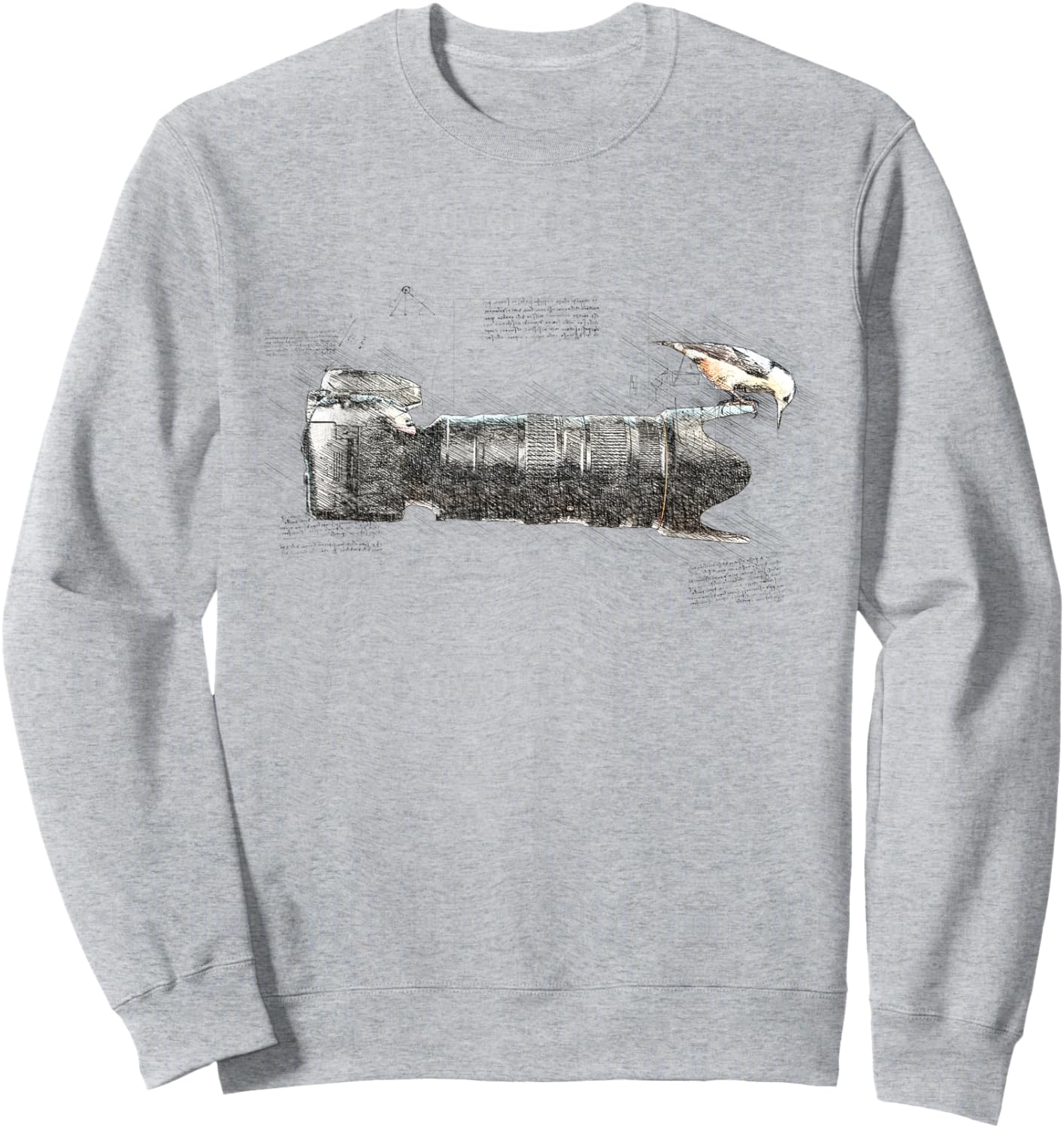 Bird on Long Lens Camera Photography Bird Photographer Sweatshirt - Sweatshirt | Ash