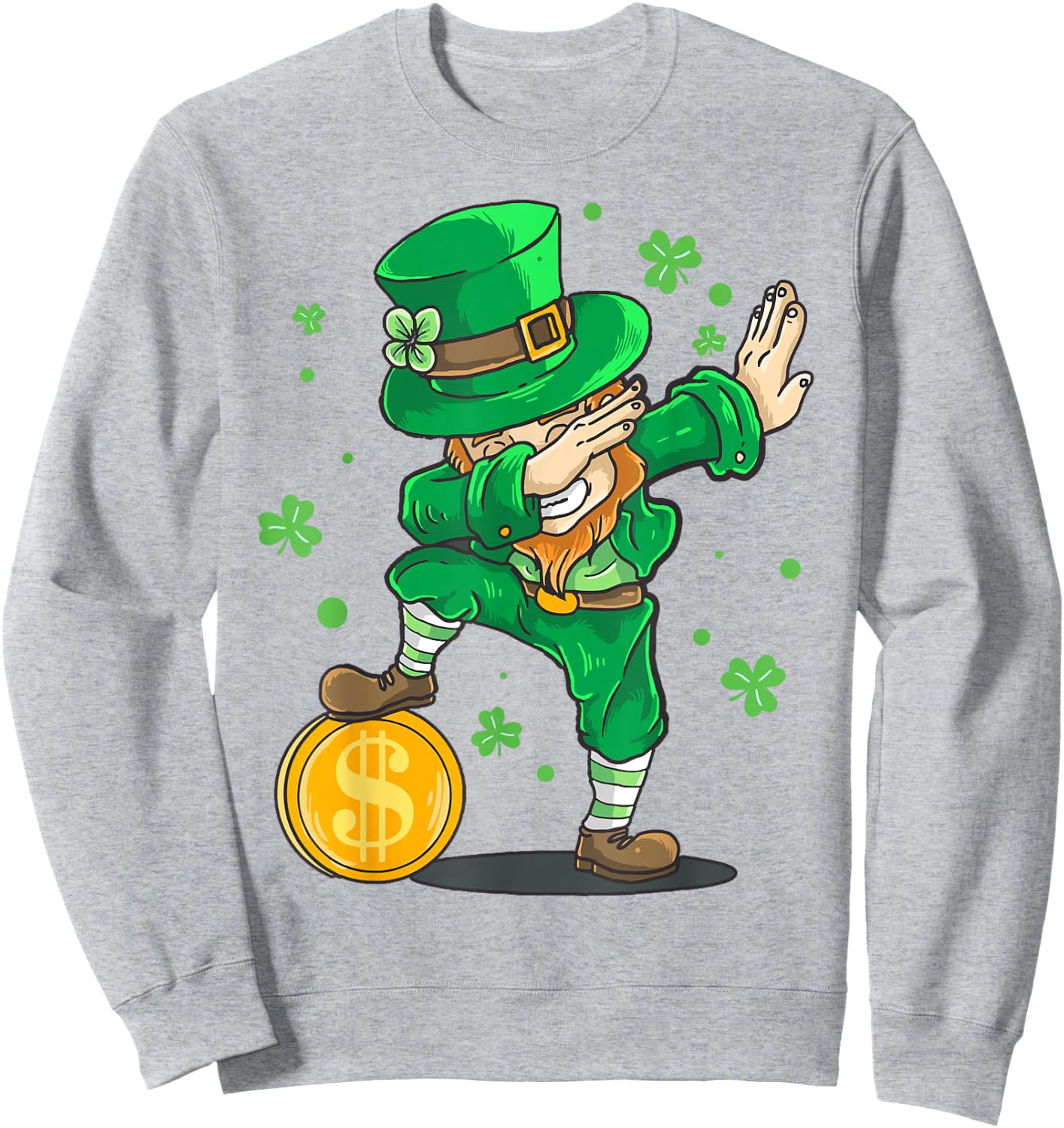 Irish Boy Dabbing Leprechaun Funny St Patrick Day Toddler Sweatshirt - Sweatshirt | Ash