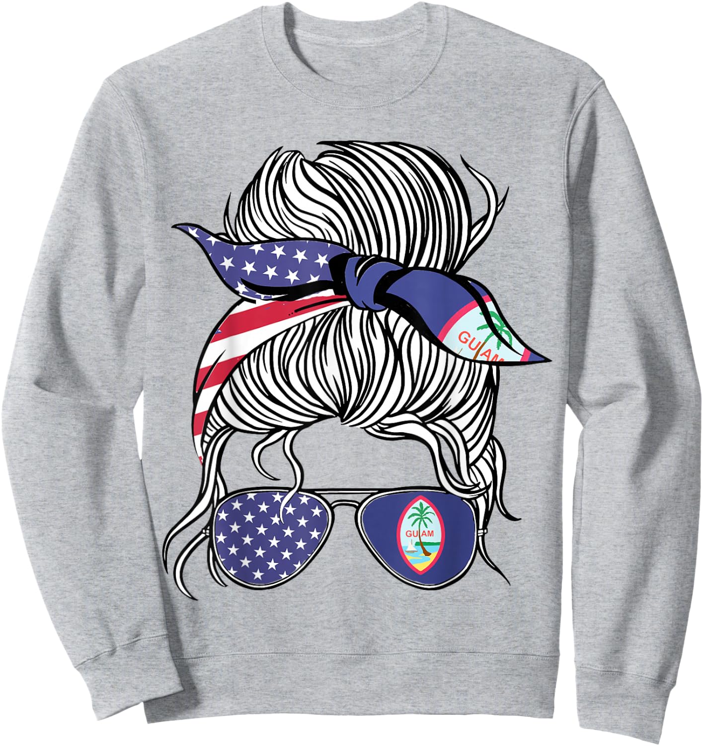 Guamanian American Patriot Grown Proud Women Girl Flag Sweatshirt - Sweatshirt | Ash