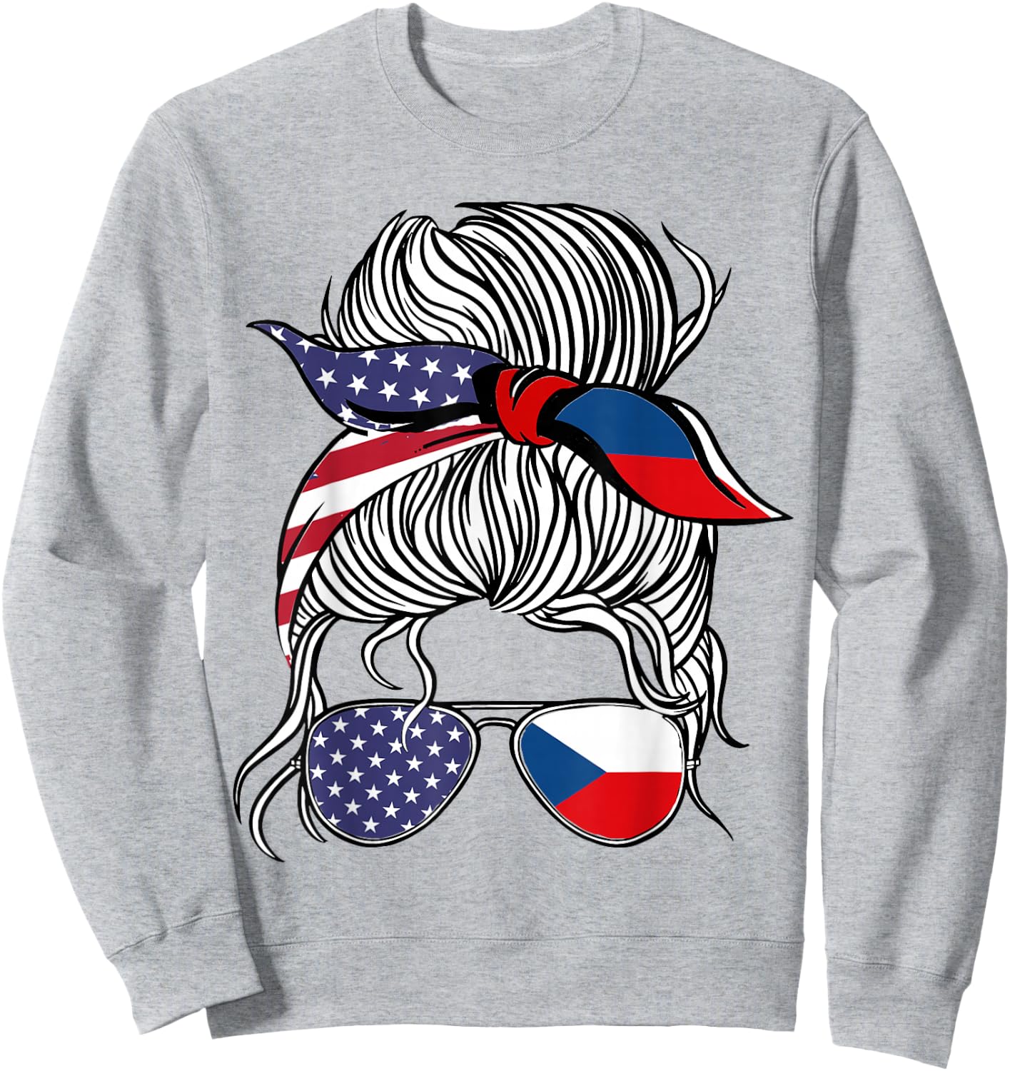 American Czech Patriot Flag Women Girl Czechia Grown Sweatshirt - Sweatshirt | Ash