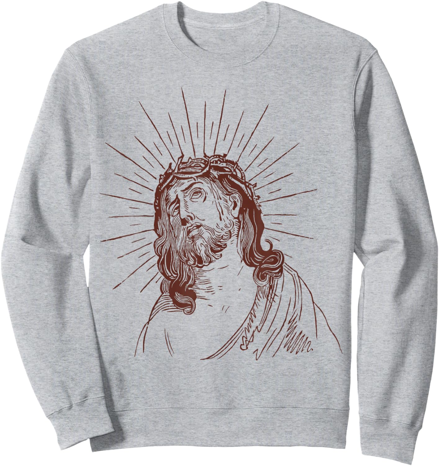 Jesus Face Sweatshirt - Sweatshirt | Ash