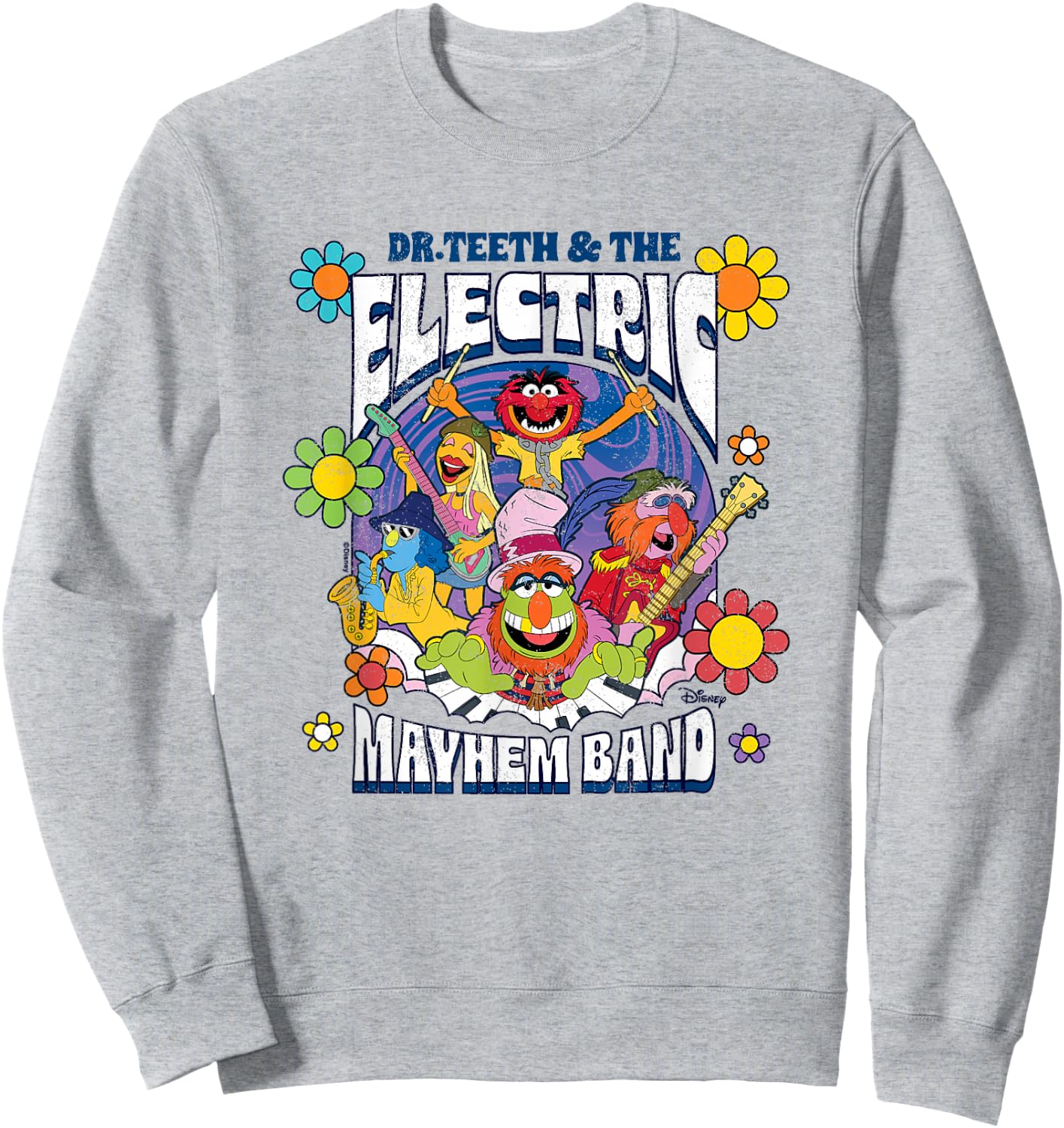 The Muppets - Dr Teeth Vintage Pyschadelic Sweatshirt - Sweatshirt | Ash