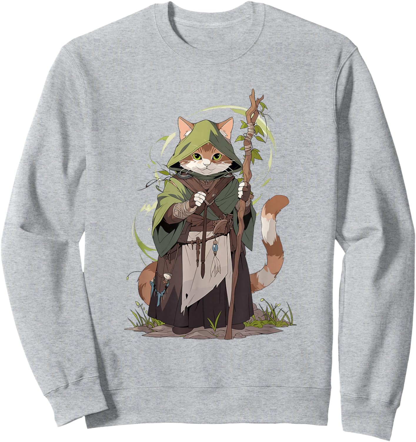 Druid Cat Sweatshirt - Sweatshirt | Ash