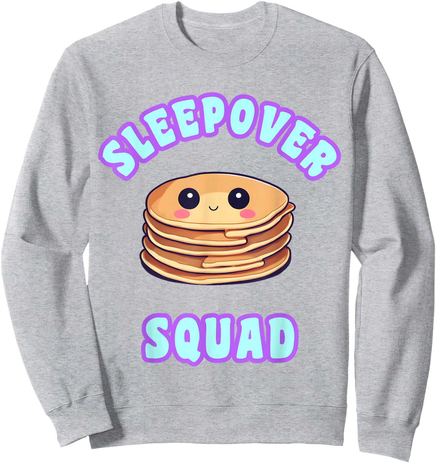 Sleepover Party Squad Kawaii Pizza Tea Slumber Kit Sweatshirt - Sweatshirt | Ash