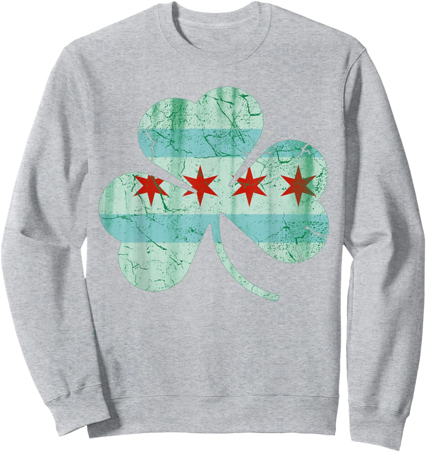 St. Patrick's day Designed Special Chicago Flag Pats Sweatshirt - Sweatshirt | Ash