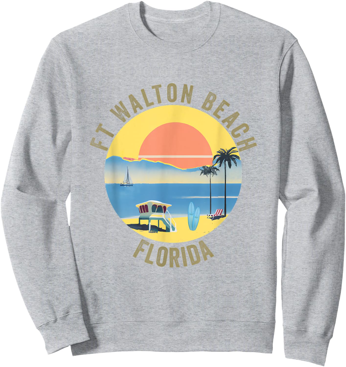 Ft Walton Beach Souvenir Apparel - Retro Vintage Sweatshirt - Sweatshirt | Ash