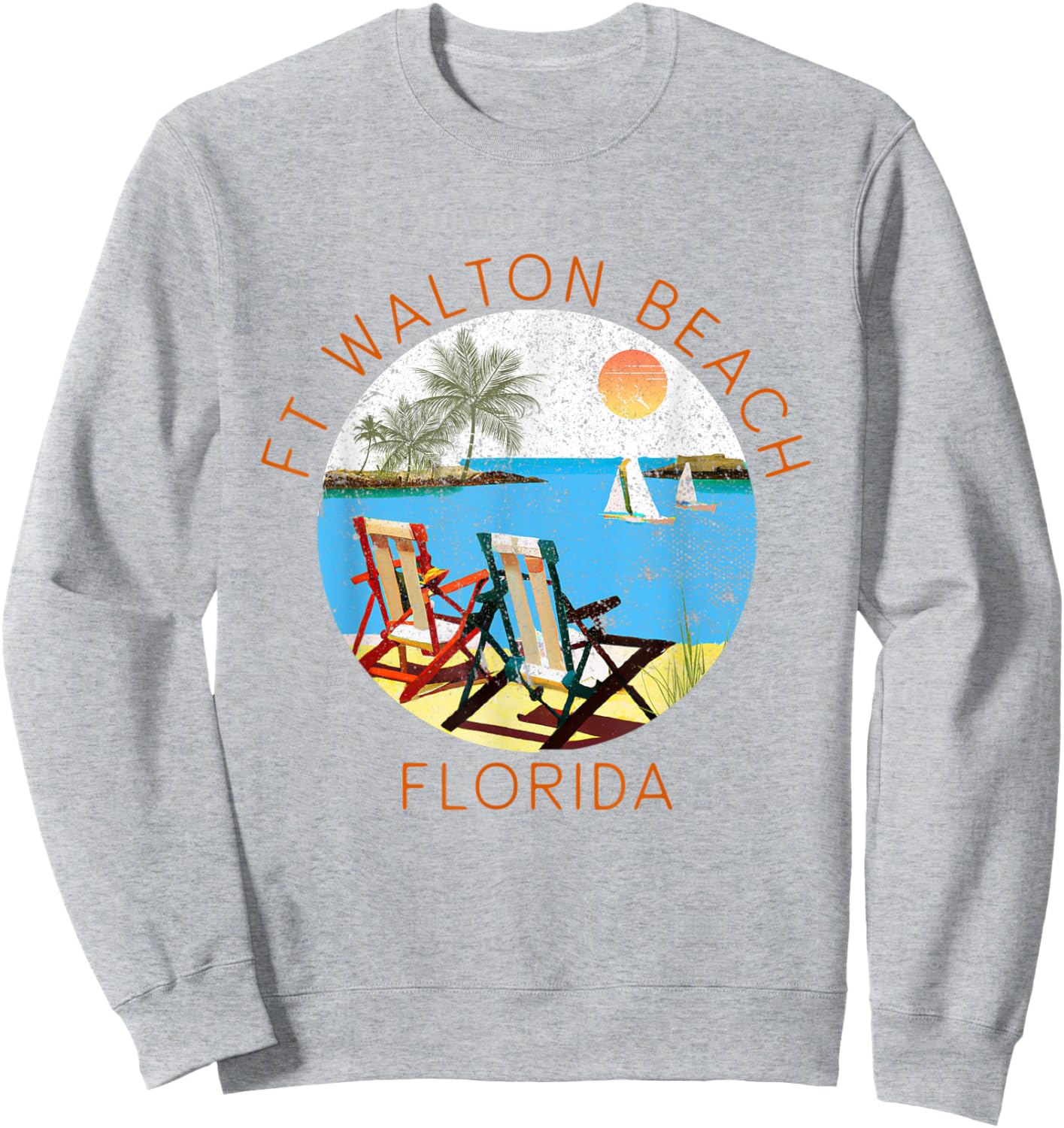 Retro Ft Walton Beach Souvenir - Vintage Beach Vacation Women Kids Sweatshirt - Sweatshirt | Ash