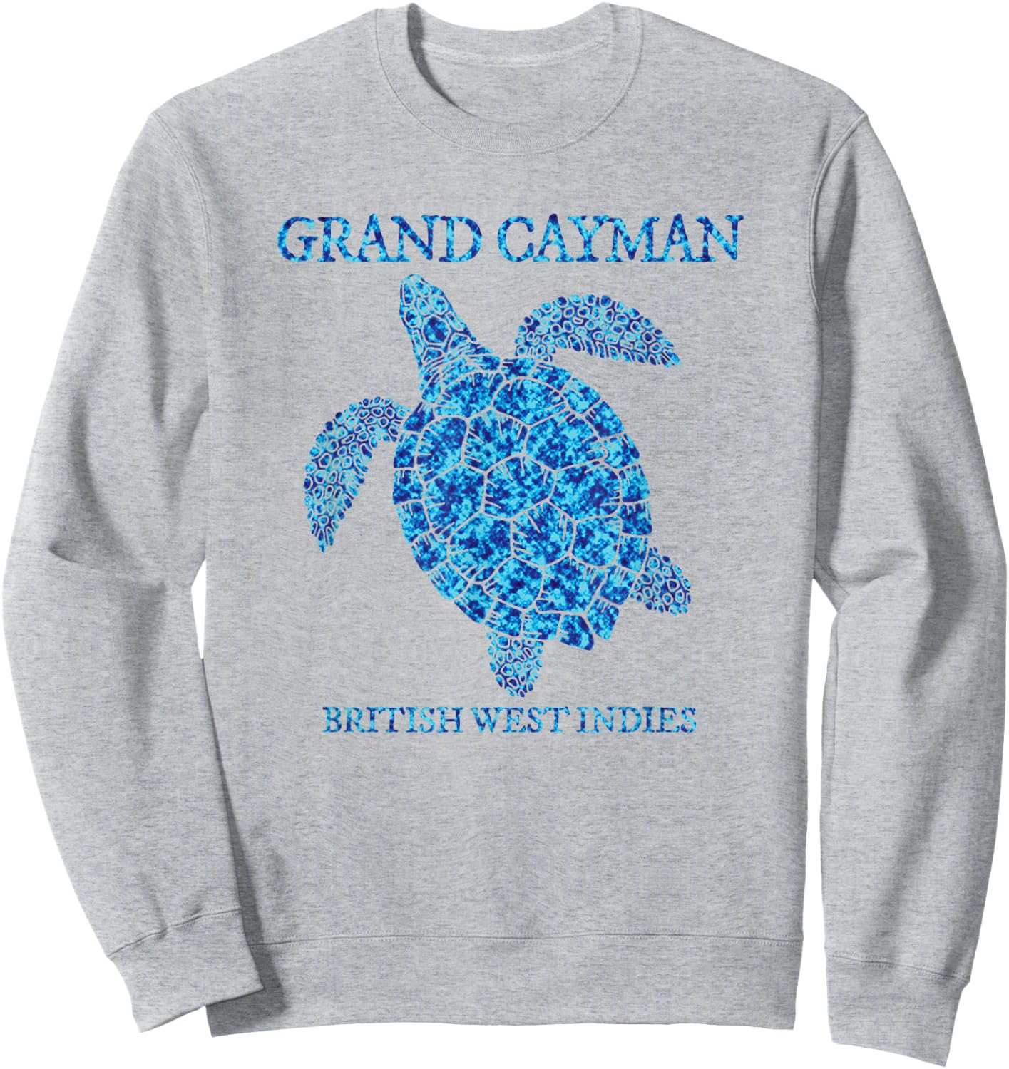 Retro Grand Cayman Islands Sea Turtle Graphic Vintage Sweatshirt - Sweatshirt | Ash