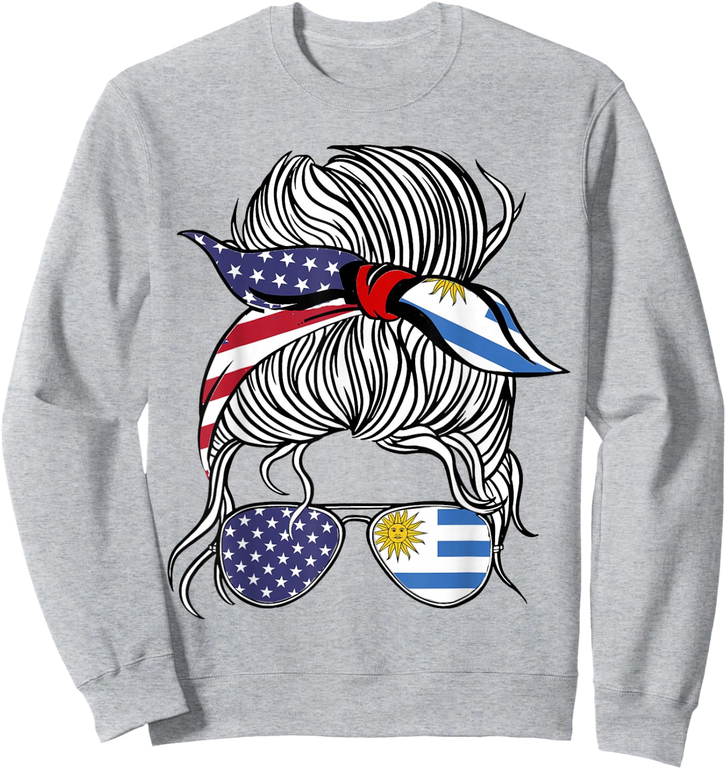 American Uruguayan Patriot Flag Women Girl Uruguay Grown Sweatshirt - Sweatshirt | Ash