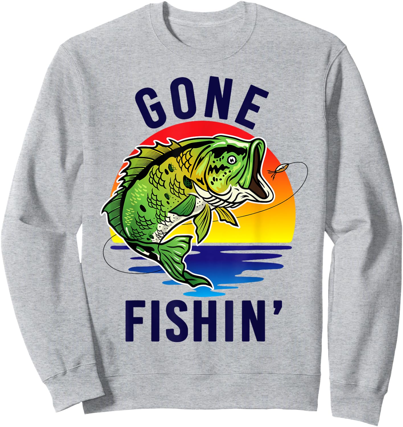 Gone Fishing-Shirt Youth Boys Kids Toddler Funny Bass Fish Sweatshirt - Sweatshirt | Ash