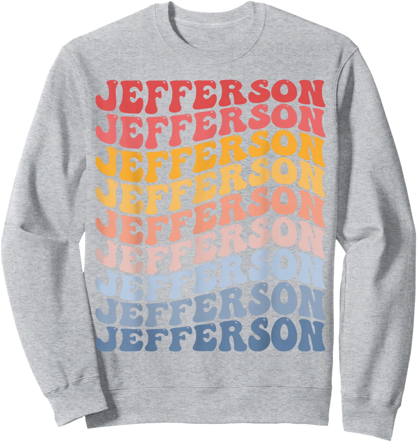 Jefferson City Groovy Retro Sweatshirt - Sweatshirt | Ash