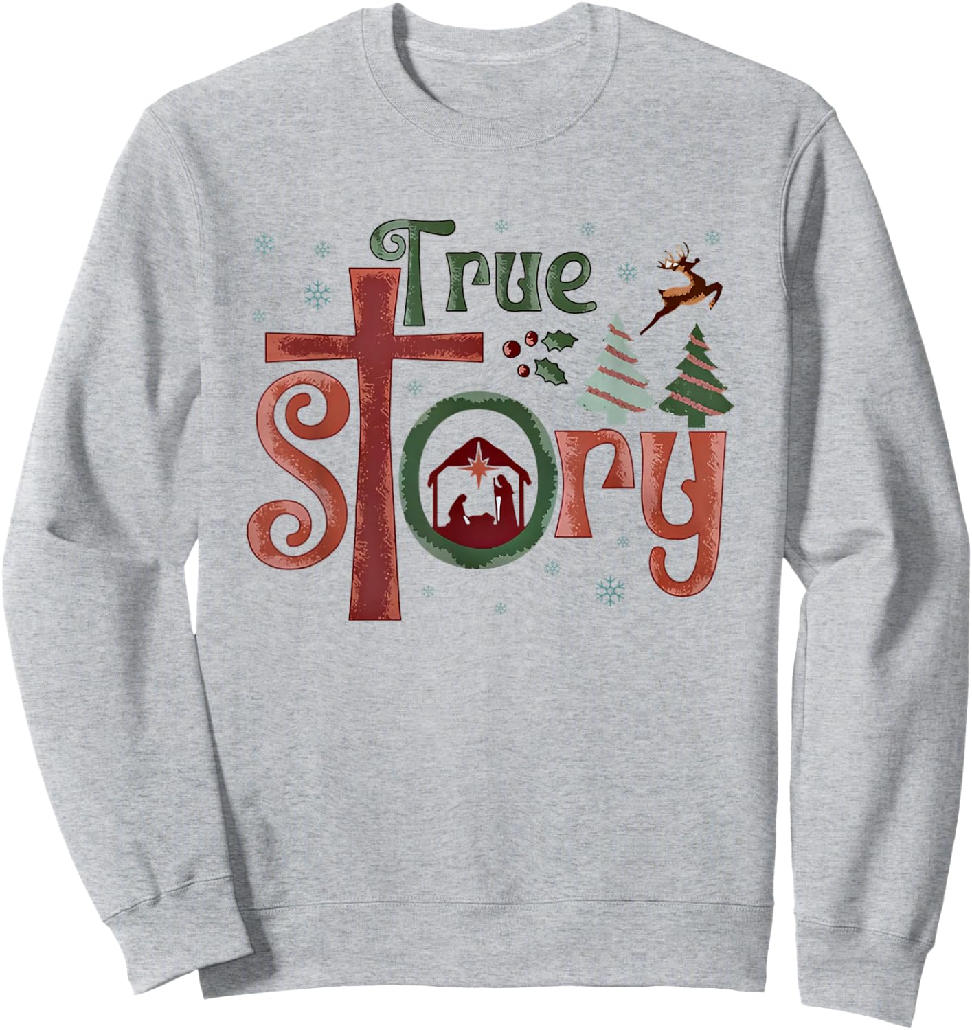 True Story Kids Toddler Christmas Nativity Xmas Party Sweatshirt - Sweatshirt | Ash