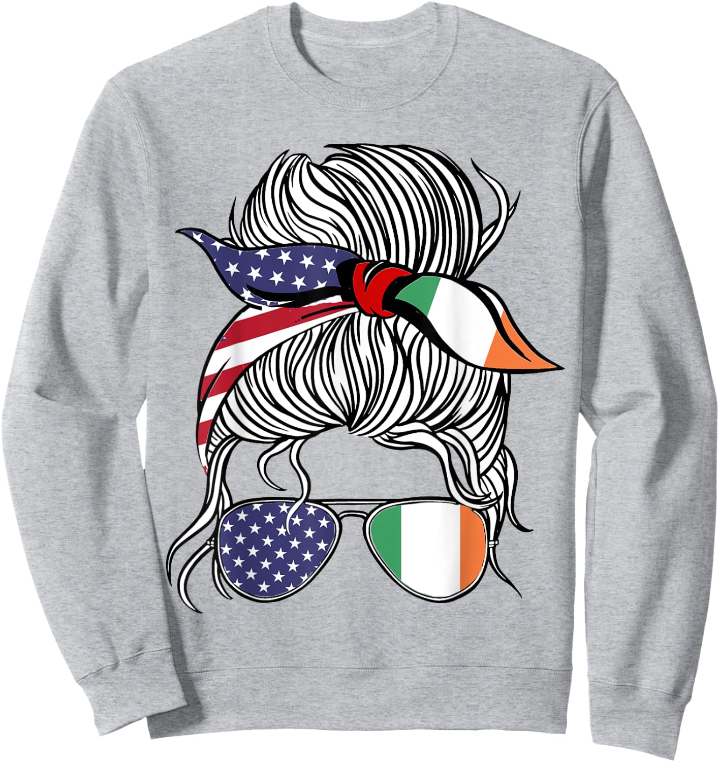 American Irish Patriot Flag Women Girl Ireland Grown Sweatshirt - Sweatshirt | Ash