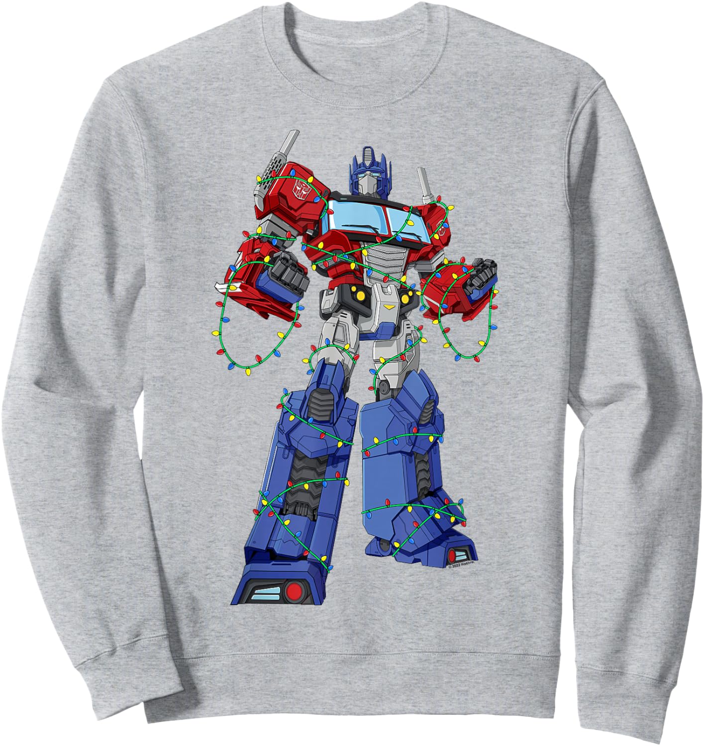 Transformers Optimus Prime Christmas Lights Wrap Sweatshirt - Sweatshirt | Ash