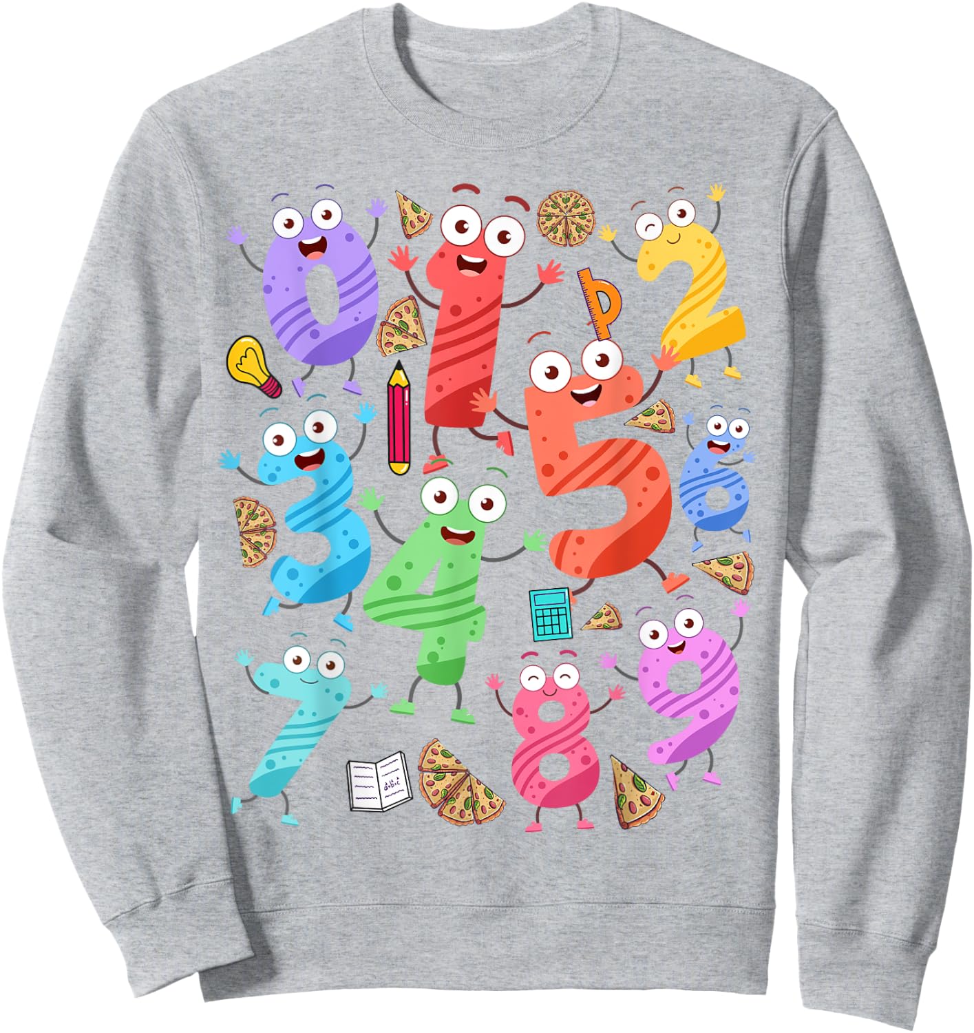 Maths Day Costume Idea For Kids & Teacher Numbers Maths Sweatshirt - Sweatshirt | Ash