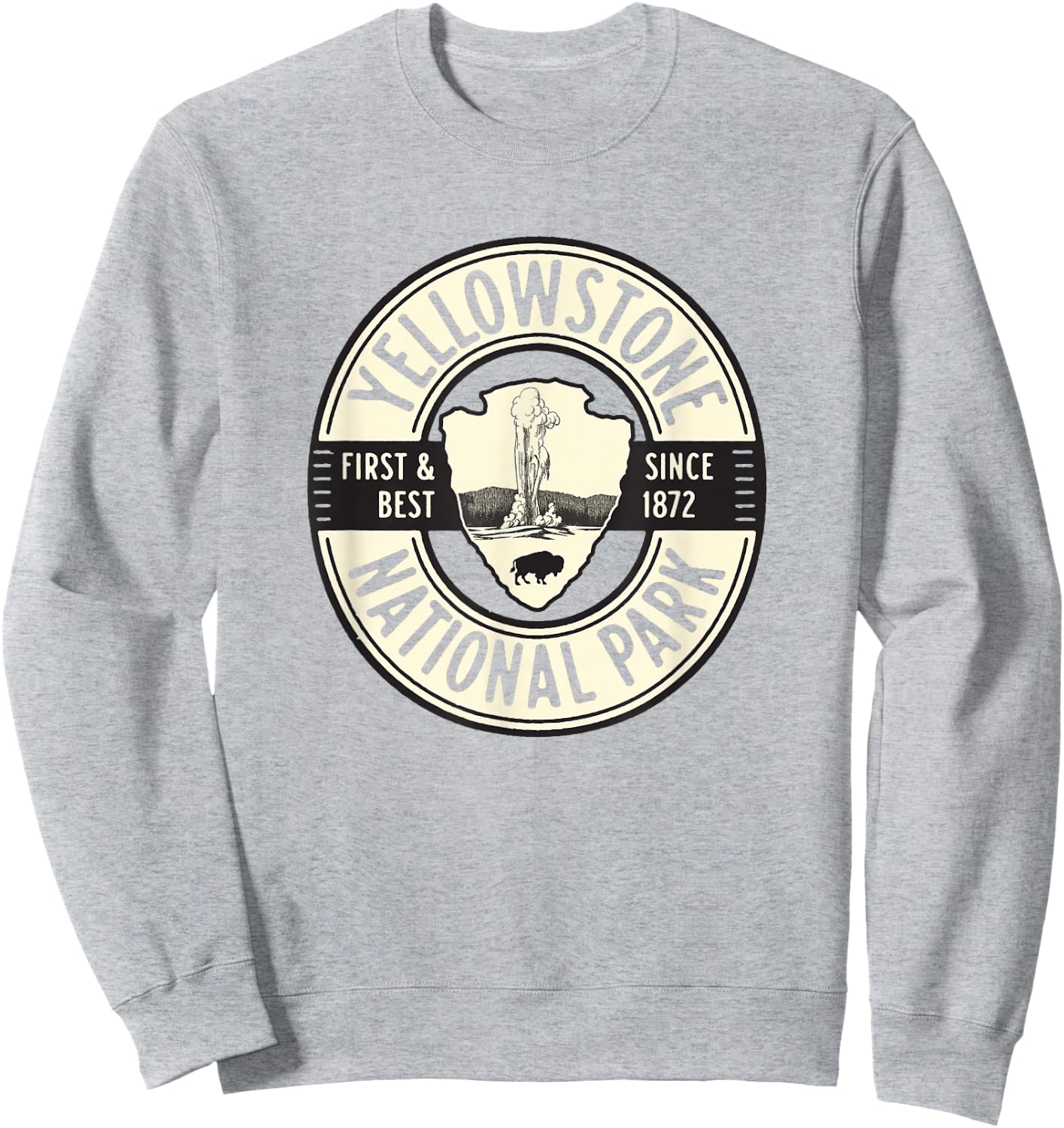 Yellowstone National Park Old Faithful Graphic Sweatshirt - Sweatshirt | Ash