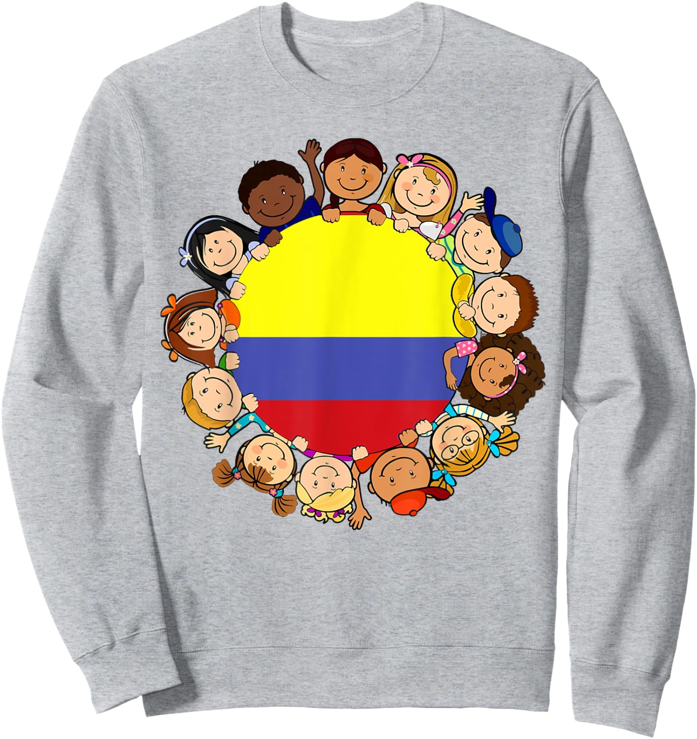 Colombia Flag Colombian Kid Hispanic Heritage Month Boy Girl Sweatshirt - Sweatshirt | Ash