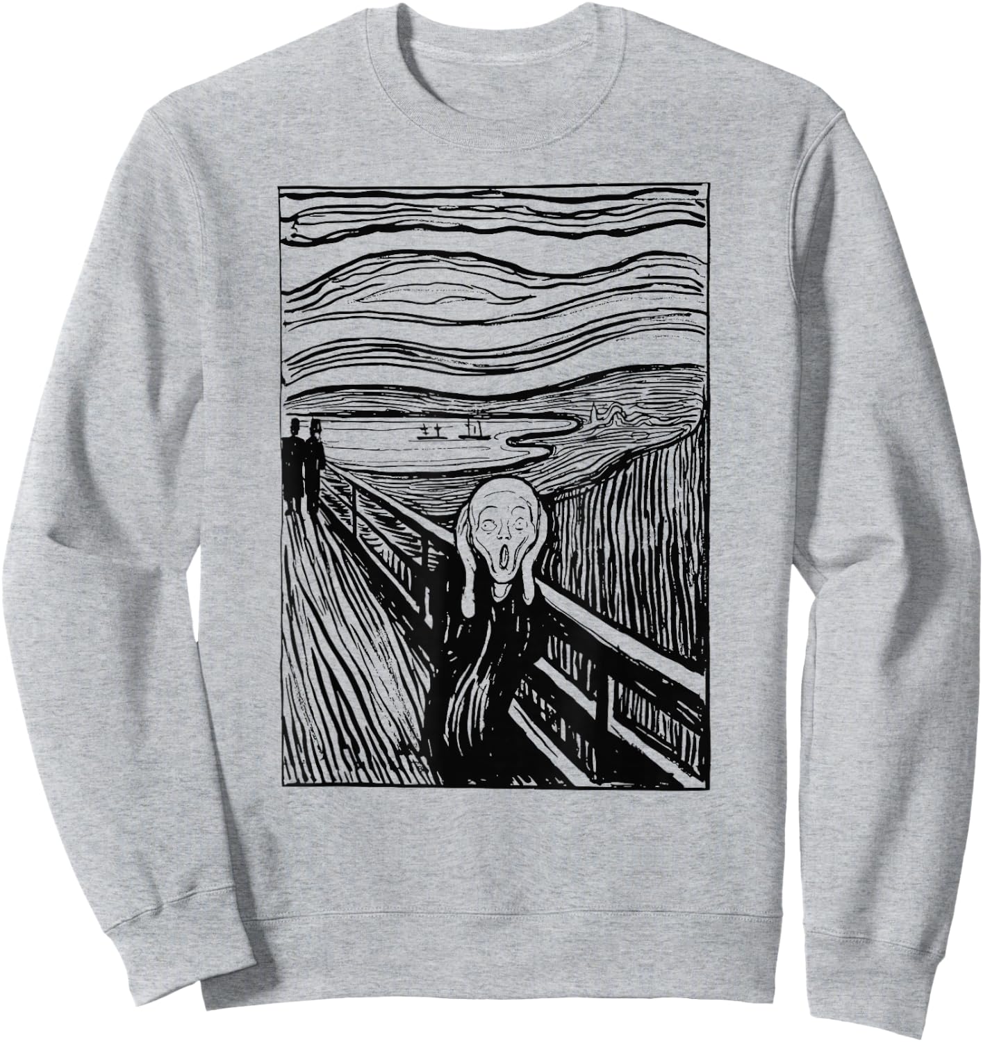 The Scream Famous Art by Munch Artist Painting Vintage Sweatshirt - Sweatshirt | Ash