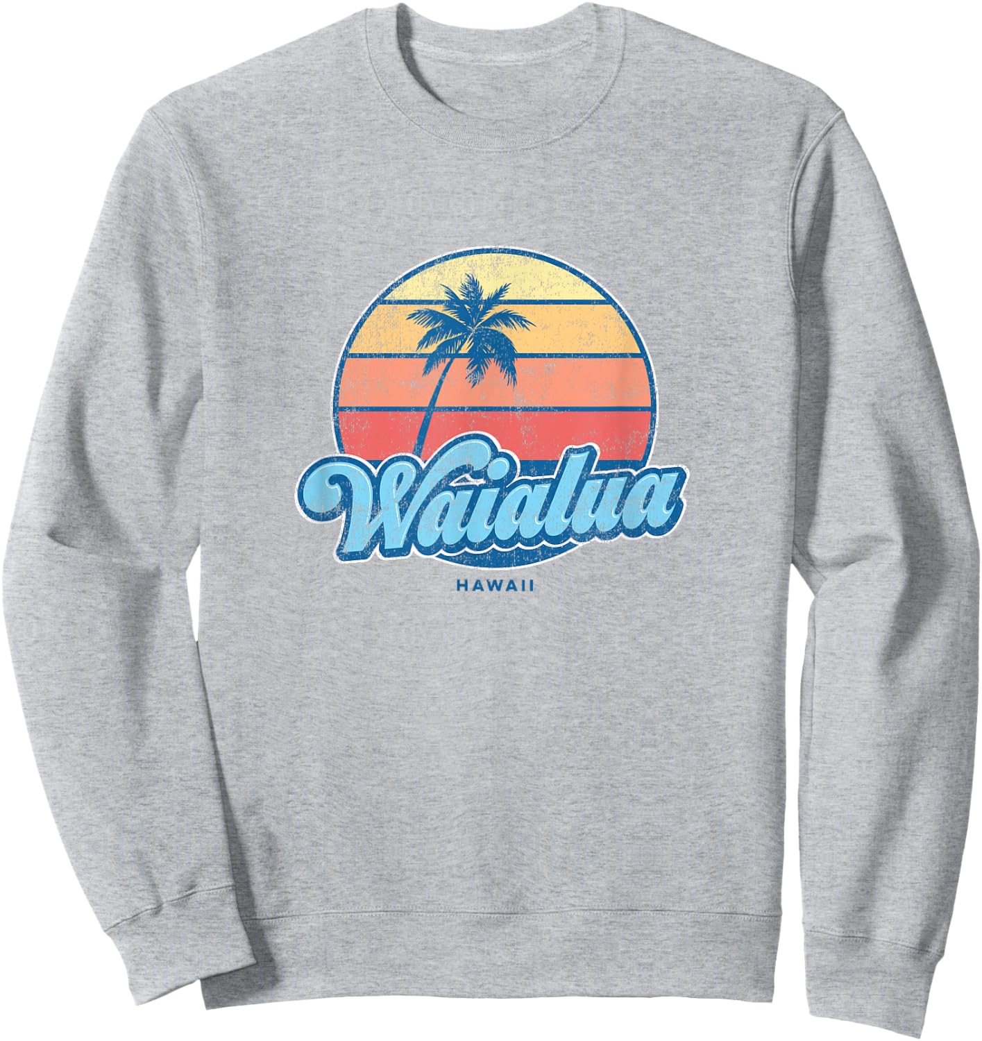 Vintage Waialua Hawaii HI Classic 70s Retro Surfer Sweatshirt - Sweatshirt | Ash