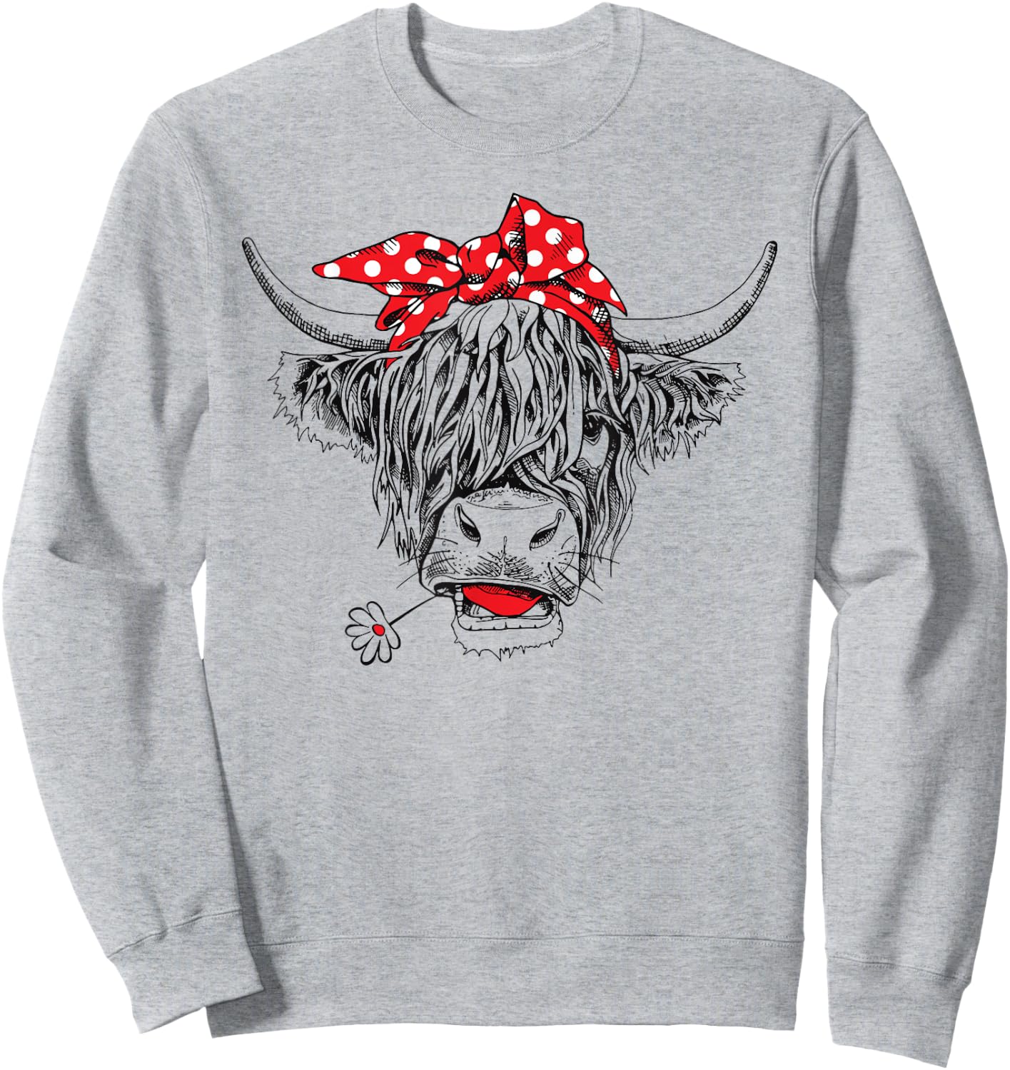 Scottish Highland Cow Cattle Hairy Cow Flowers Woman Sweatshirt - Sweatshirt | Ash