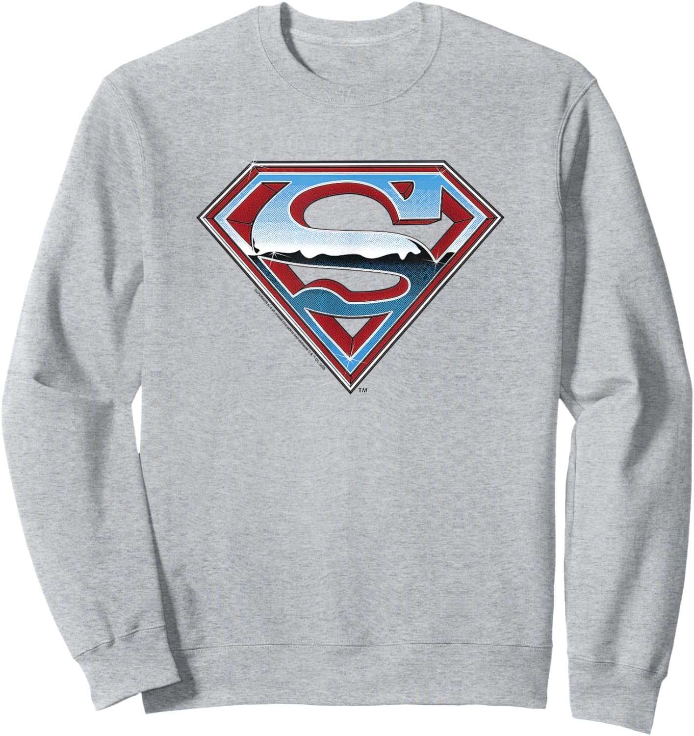 Superman Chrome Logo on White Sweatshirt - Sweatshirt | Ash