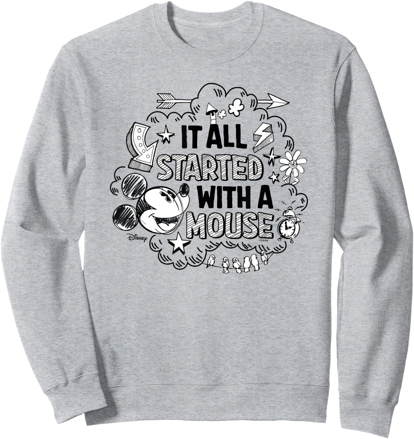 Mickey - It Was All Started By A Mouse Sweatshirt - Sweatshirt | Ash