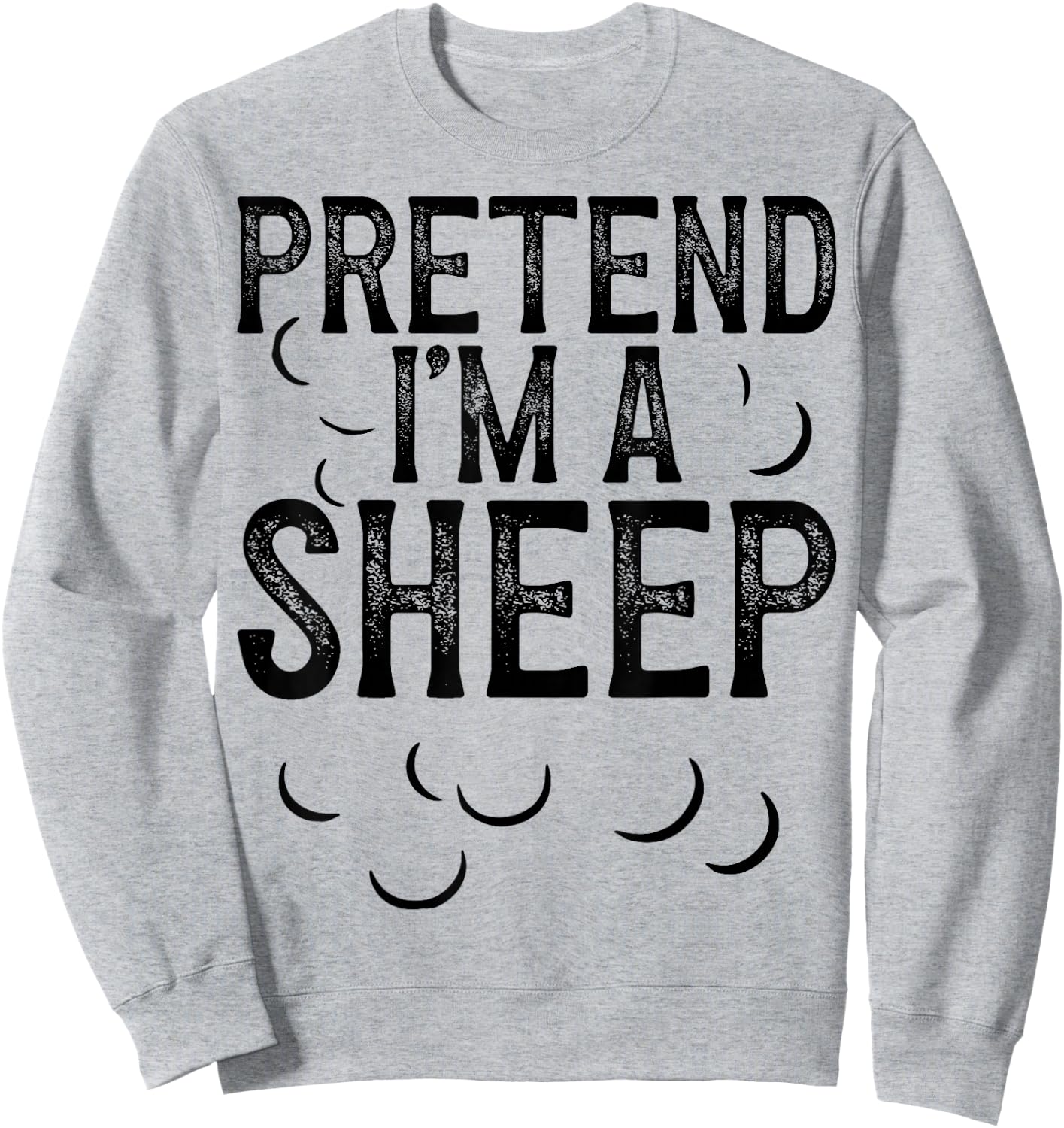 Vintage Pretend I'm a Sheep Halloween Last Minute Costume Sweatshirt - Sweatshirt | Ash